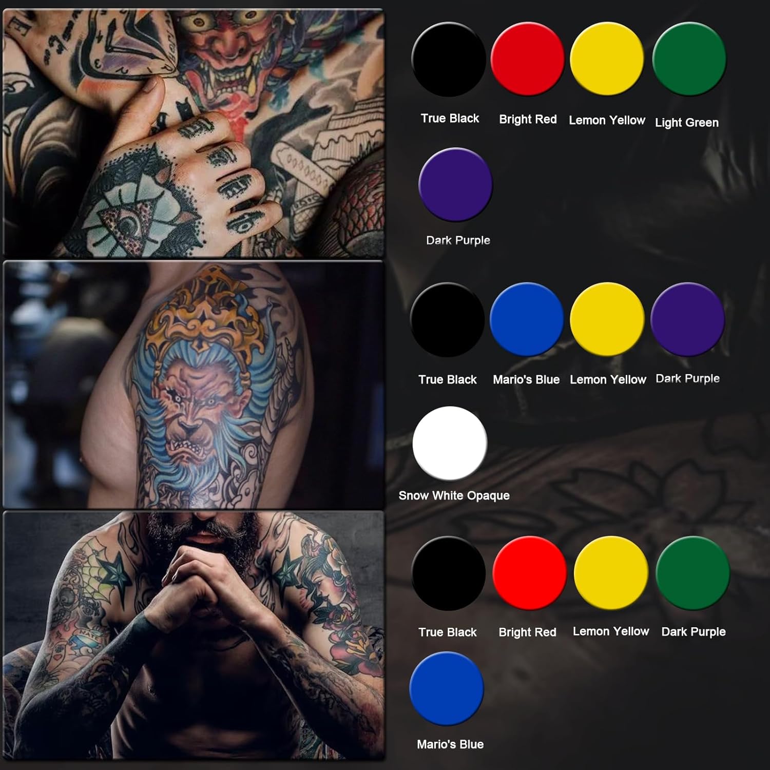 Juego de tinta de tatuaje, 7 colores de tinta de tatuaje permanente 0.2 fl oz0.18oz para suministros de tatuaje corporal TI4202-5-7