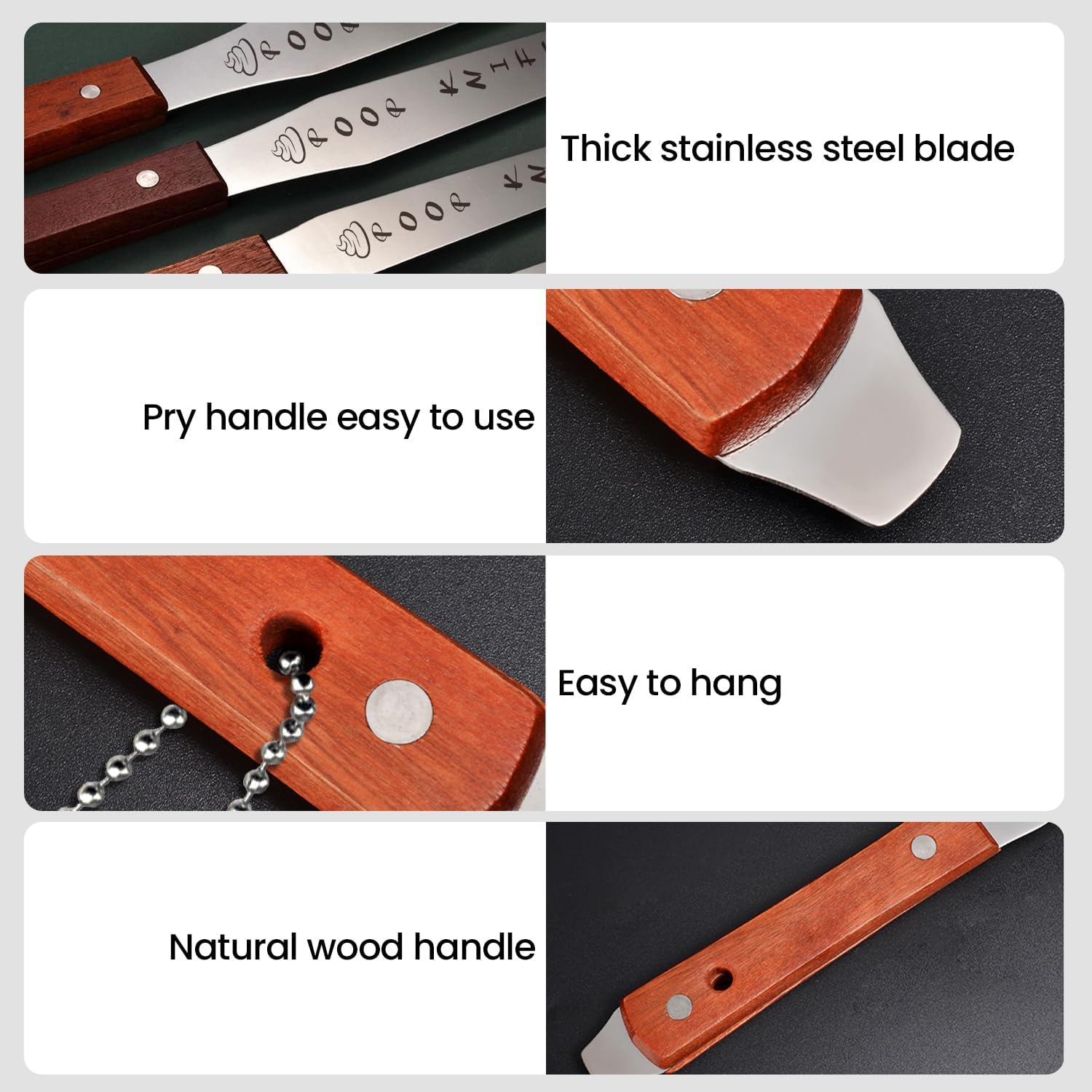Cuchillo para excrementos, cuchillo de metal duradero de 12 pulgadas para bloque de inodoro, mango de madera extra largo, broma, divertido regalo de