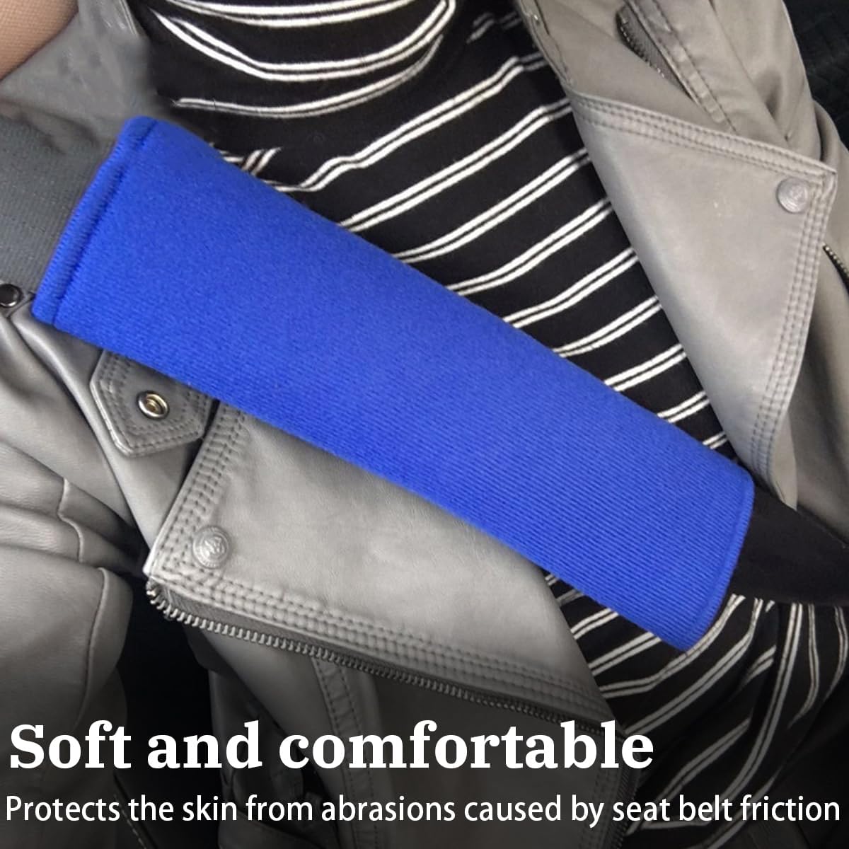 BESULEN Funda para cinturón de seguridad para automóvil, paquete de 2 almohadillas para cinturón de seguridad de automóvil para una conducción más