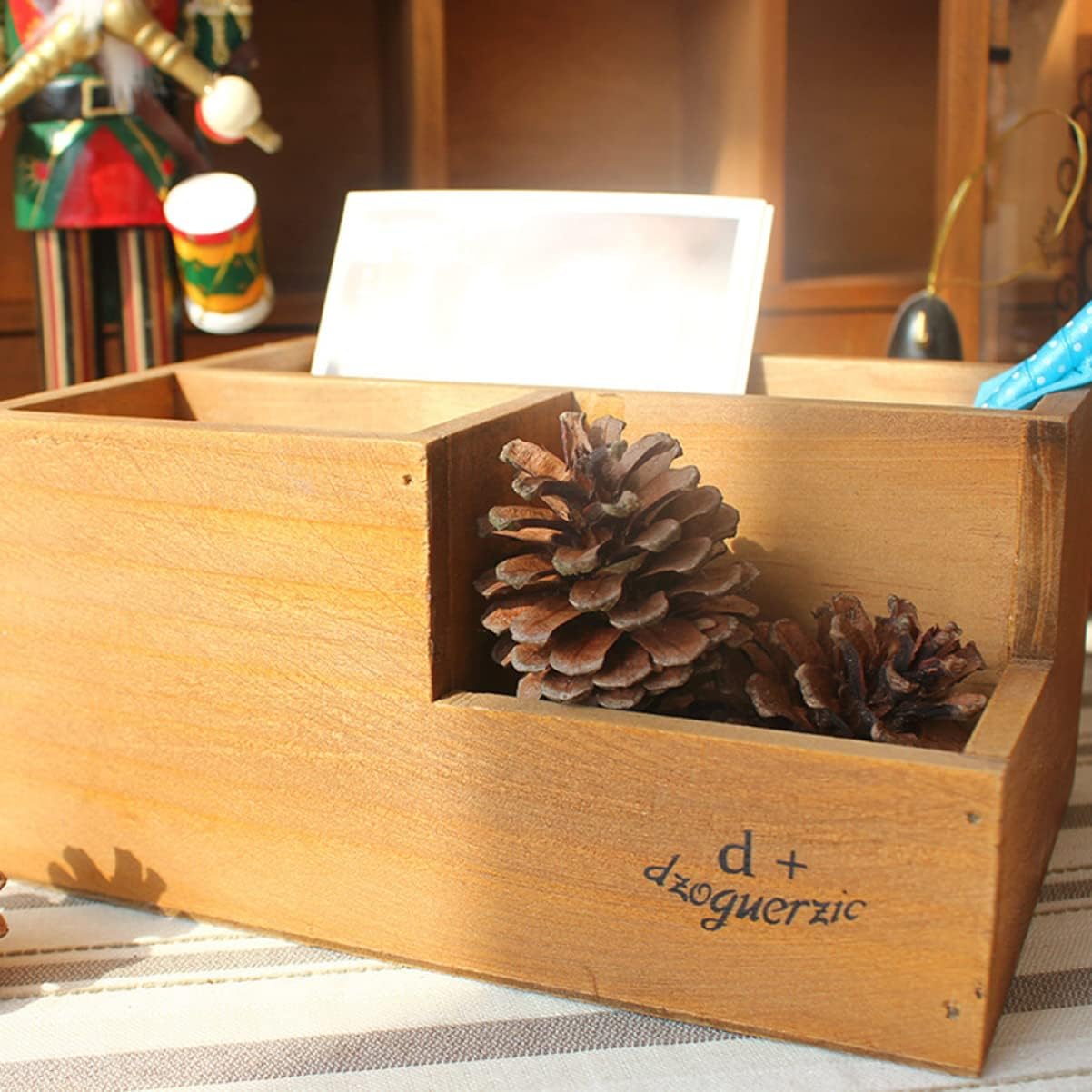 Yardwe 3 Pcs 3 Wood Desk Wooden Trinket Case Decorative Plants Jewelry Dresser Case Ornament Container Wooden Flower Pot Home Plant Container