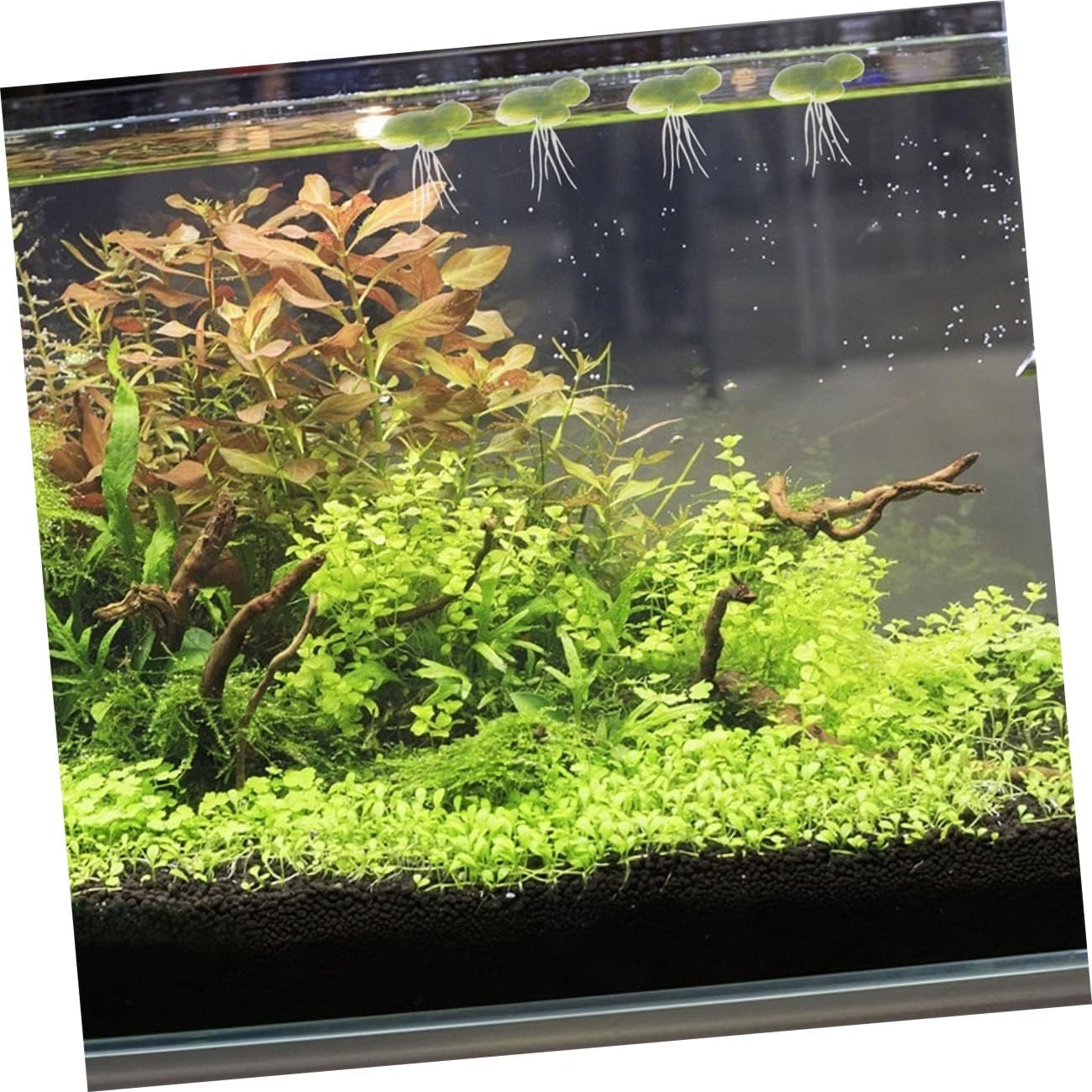 18 Uds. Artificiales de acuario de lenteja de patito, accesorios de decoración de pecera de cristal, mini plantas, lirio, almohadillas de adorno,