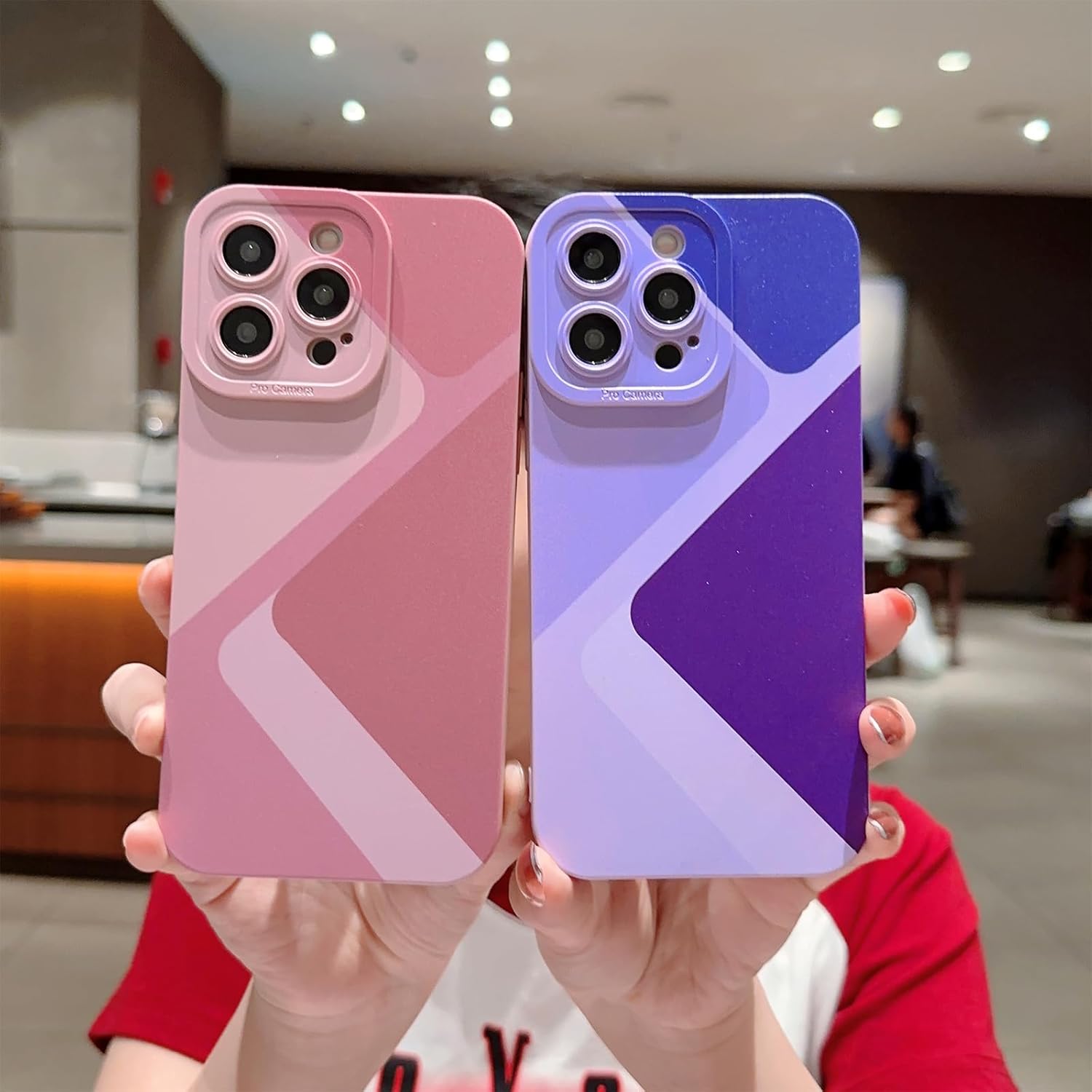YKCZL Funda compatible con iPhone 14 Pro, bonito patrón de arte geométrico de color empalme para mujeres y niñas, TPU suave resistente al desgaste,