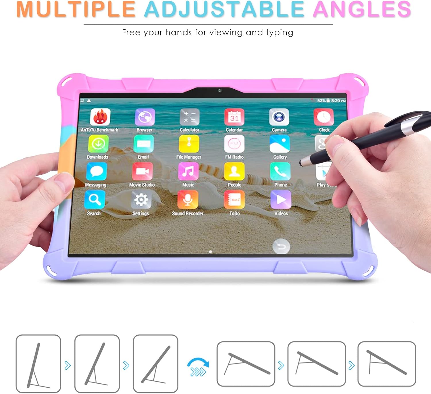 DETUOSI Winsing 10 – Funda de silicona compatible con Dragon Touch Notepad K10, funda universal para tablet de 10 pulgadas, funda protectora