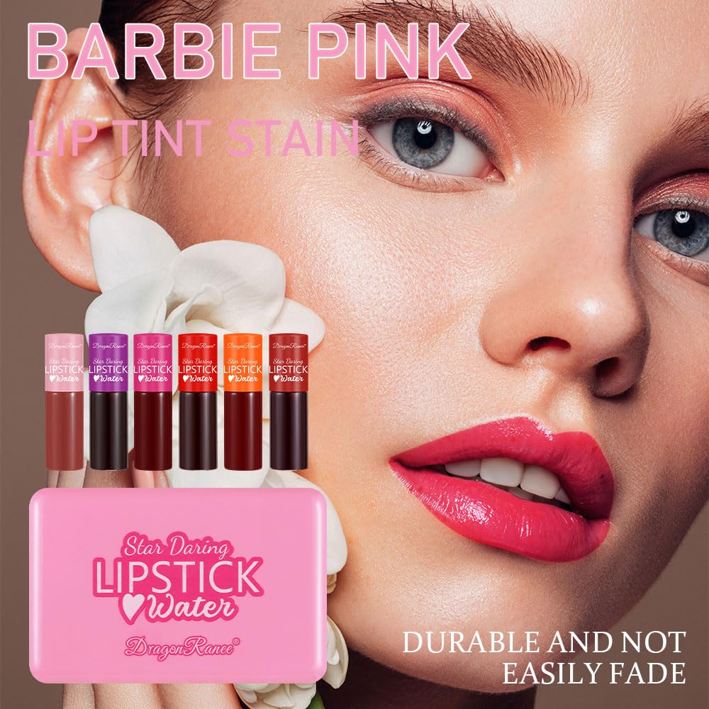 Mini lápiz labial líquido de 6 colores, terciopelo coreano, hidratante, tinte multiusos para labios y mejillas, resistente al agua y larga duración,