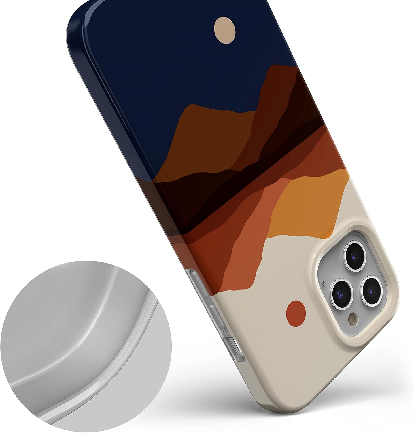 Casely Funda para iPhone 11 Pro Max  Los opuestos atraen  Funda de montaña con bloques de color de día y noche