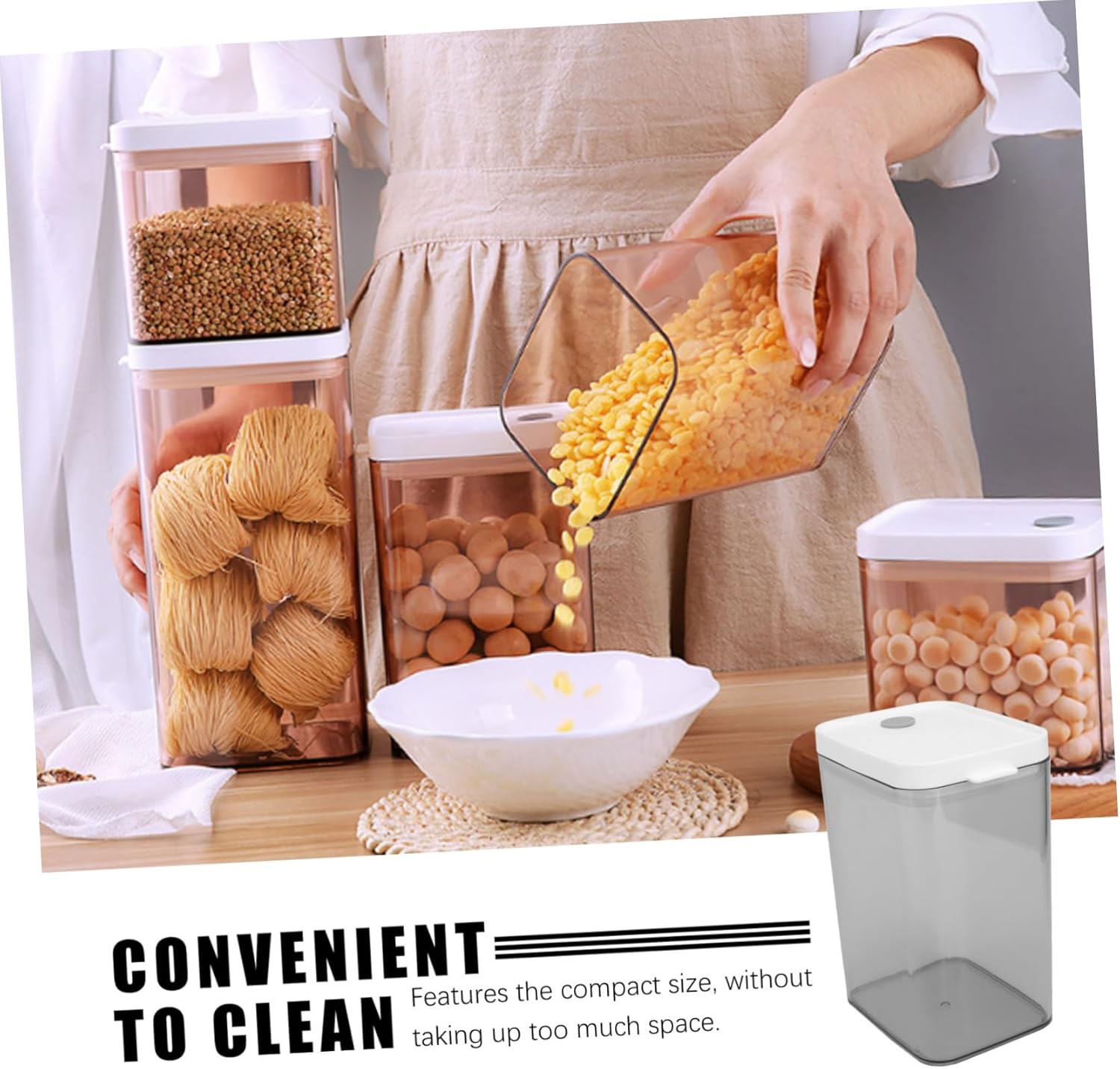 YARNOW Caja de almacenamiento transparente para alimentos, contenedor de plástico para almacenamiento de té, contenedor de plástico, frascos