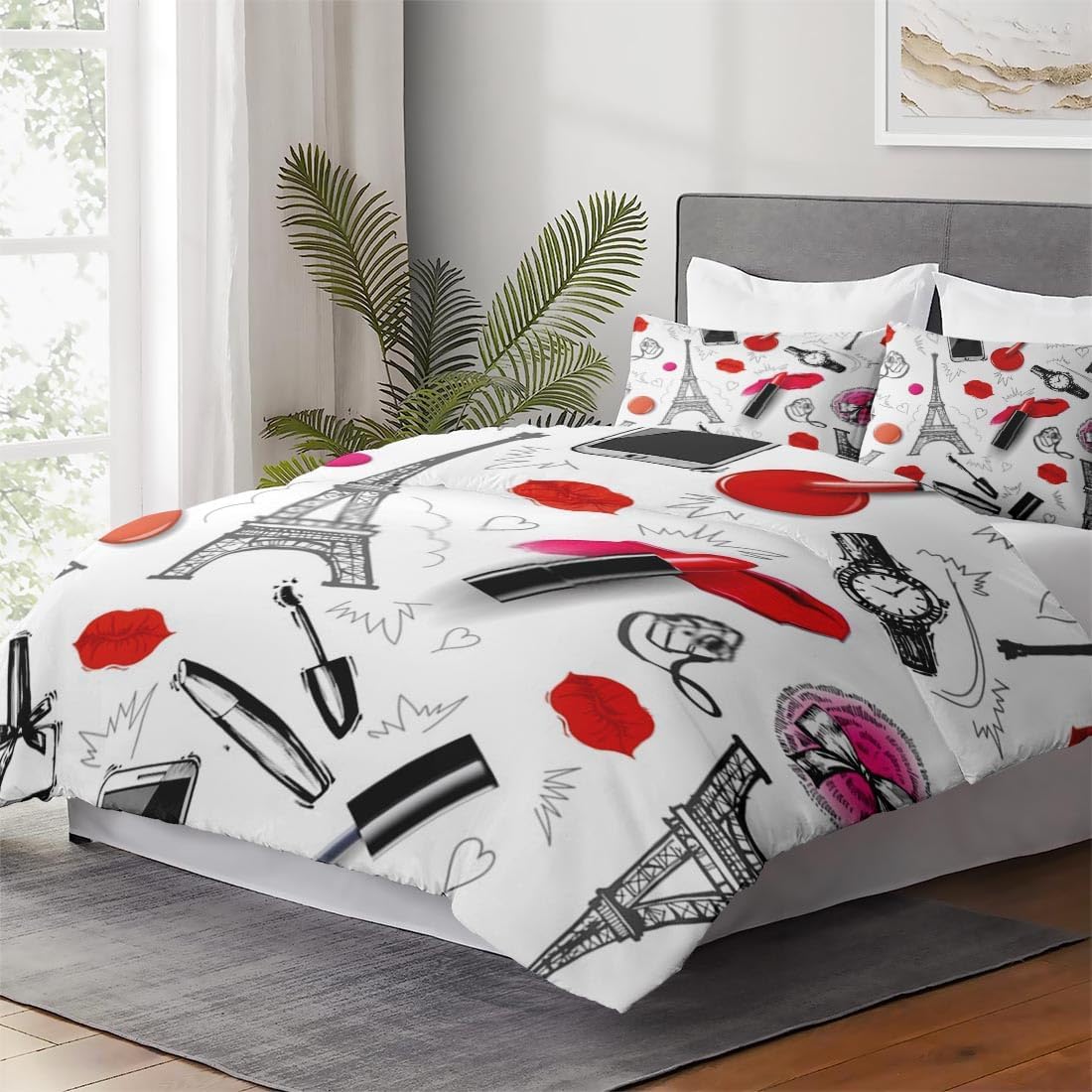 Juego de funda de edredón, juego de ropa de cama de maquillaje para niños y adultos, juego de ropa de cama para decoración de dormitorio de niños y