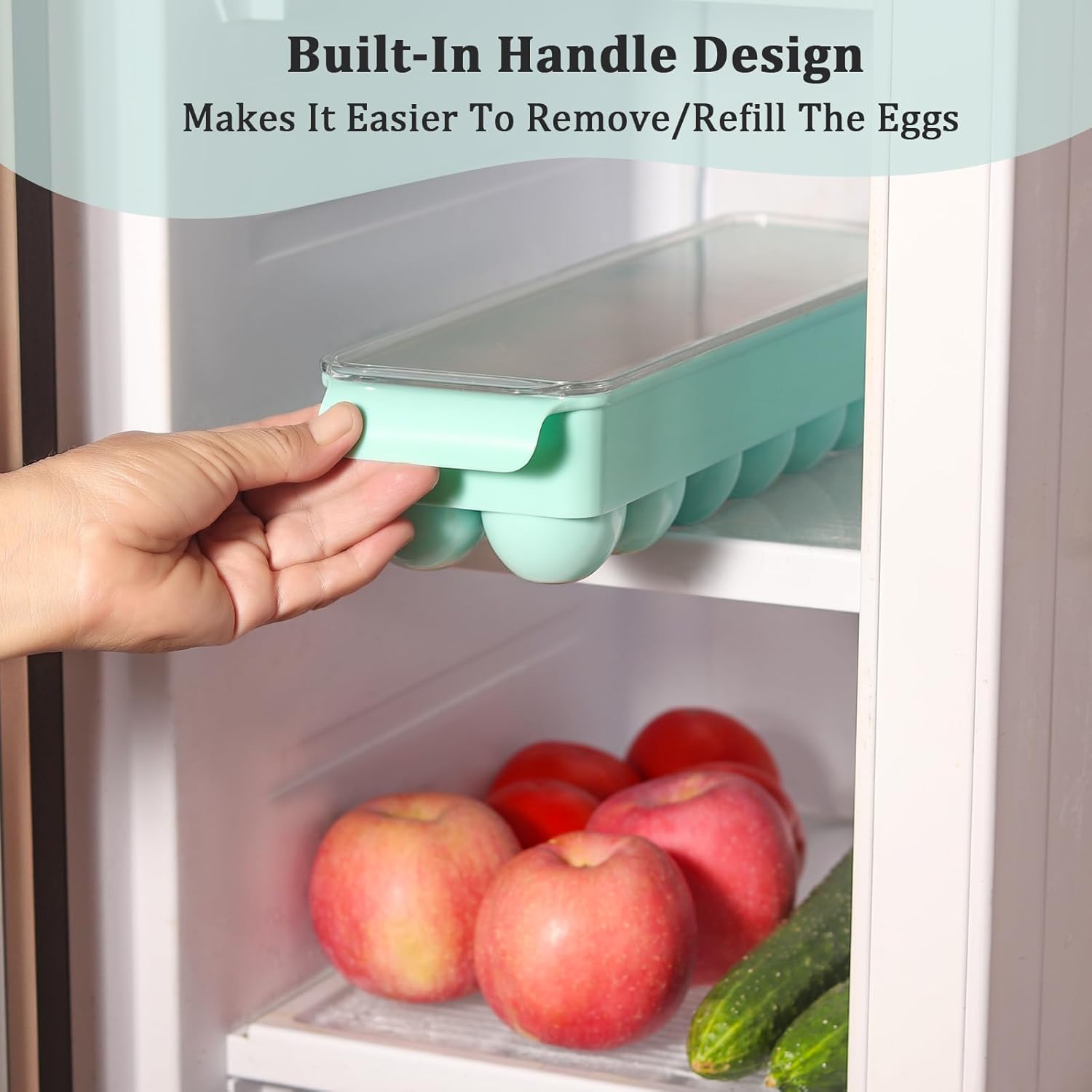 Contenedor de huevos para refrigerador, soporte de huevos de plástico, 14 unidades, contenedor de almacenamiento de huevos, organizador de huevos