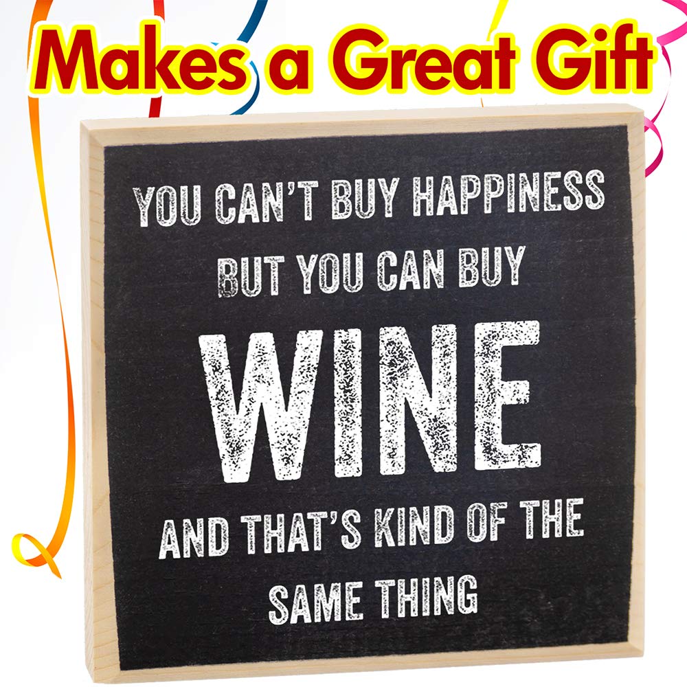 Letrero rústico de madera con texto en inglés Can’t Buy Happiness, Win, Homey Feel, ideal para cocina de granja, comedor, decoración de casa de bar,