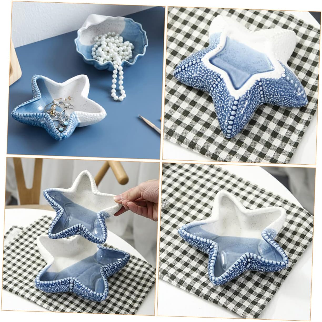 Bandeja de almacenamiento de estrellas de mar, bandejas desechables para alimentos, bandeja para caramelos, bandeja decorativa para aparador, placa