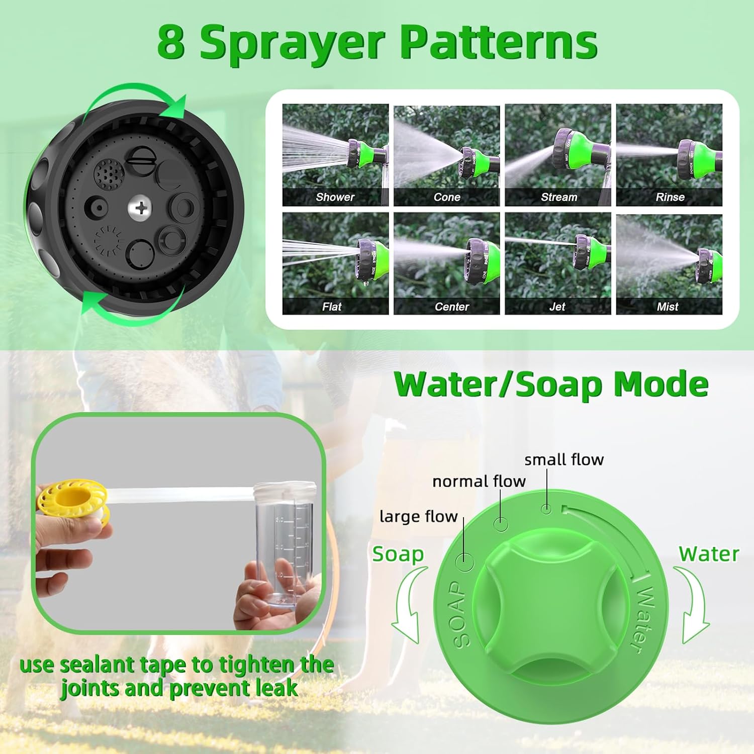 Pup Jet Dog Wash, juego de 8 herramientas de baño para mascotas, incluye boquilla de manguera, rociador de espuma, guante de aseo para mascotas y
