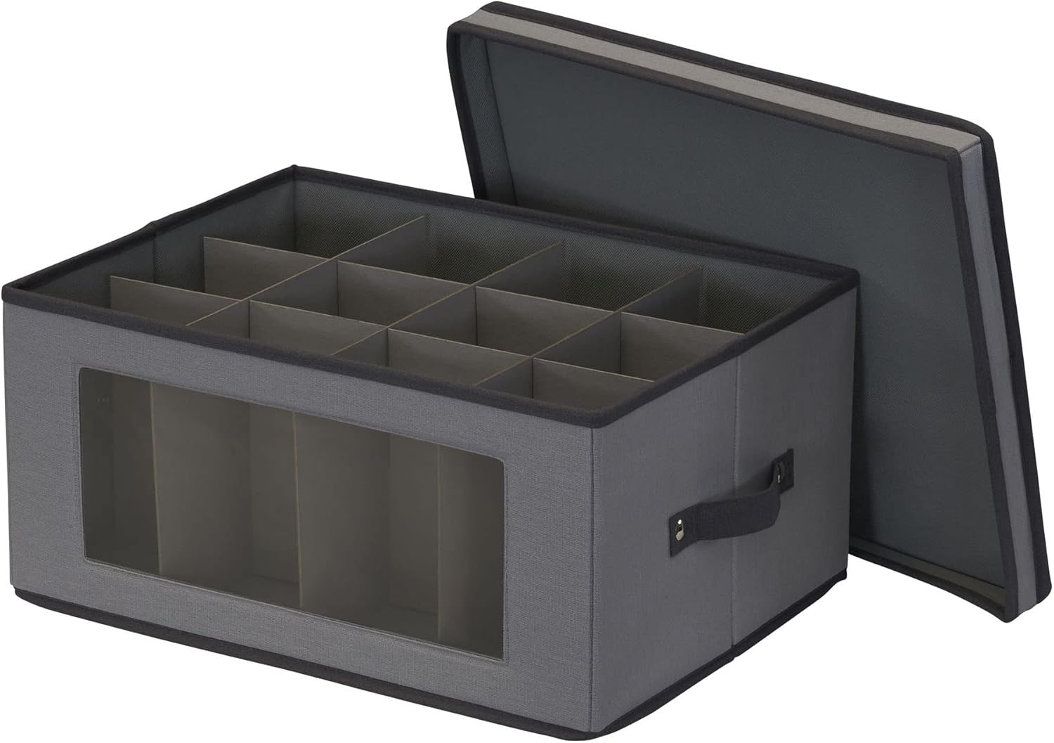 Household Essentials Caja de almacenamiento para copones de vino, capacidad para 12 copas