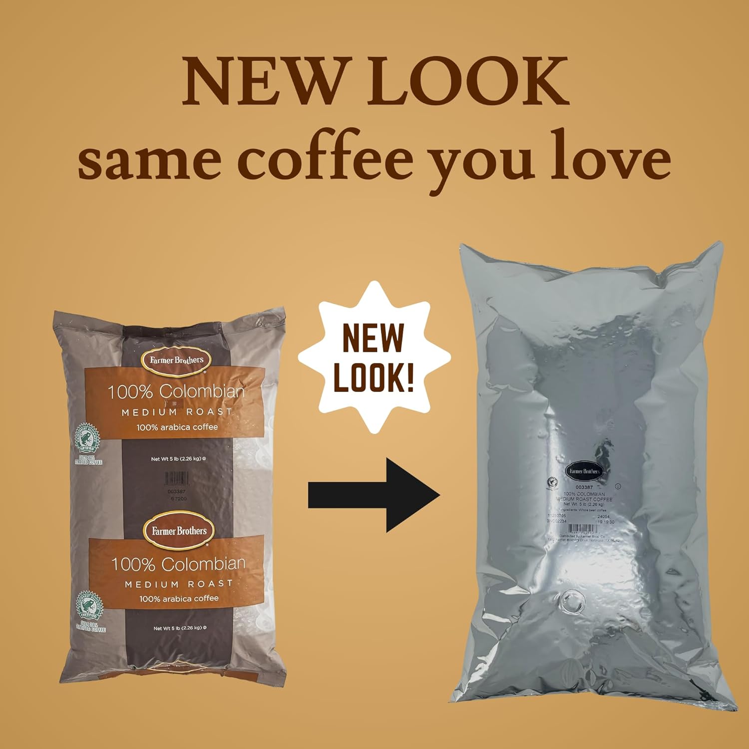 Farmer Brothers Café de grano entero 100% colombiano, bolsa de 5 libras – Certificado Rainforest Alliance