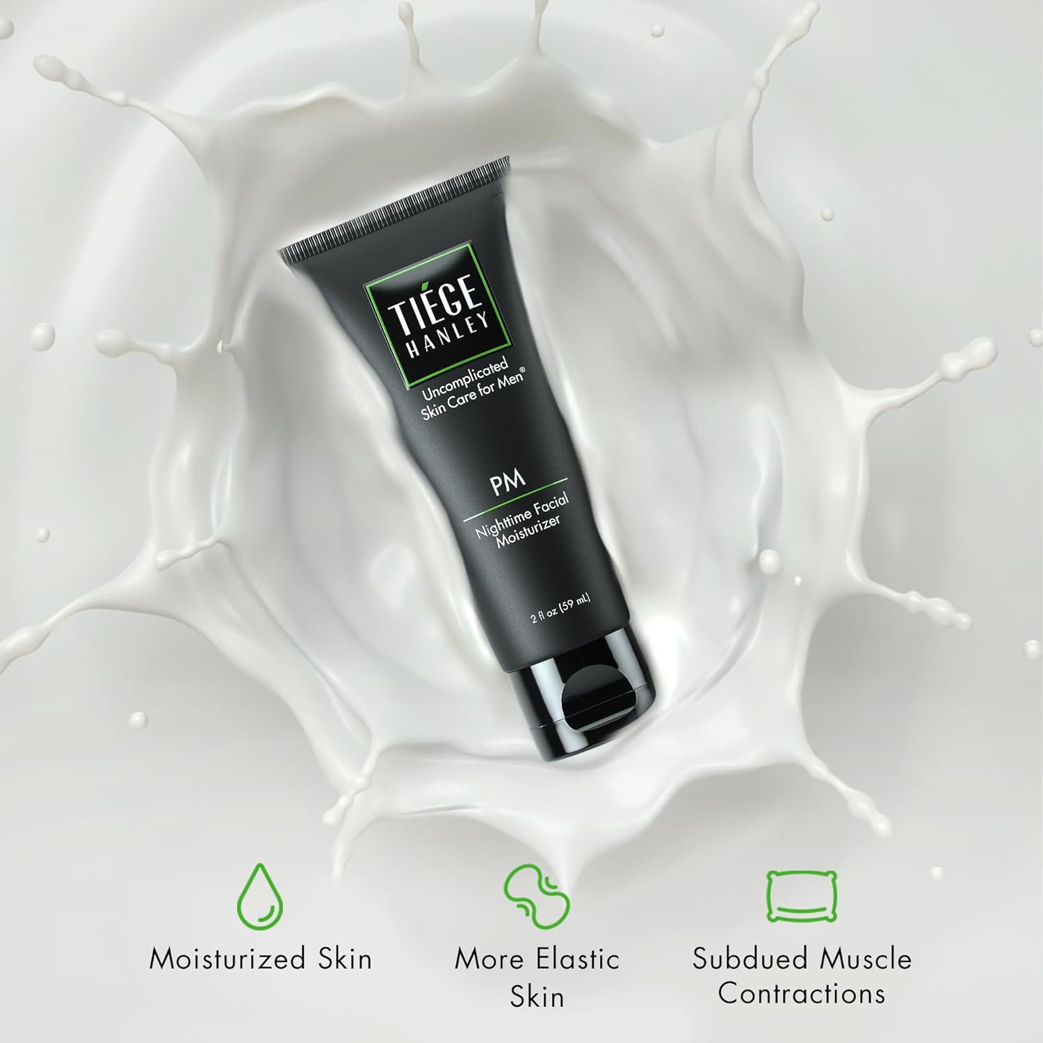 Tiege Hanley Crema de noche para hombre, crema hidratante facial PM Night-Time – Crema antienvejecimiento para las arrugas para hombres con piel