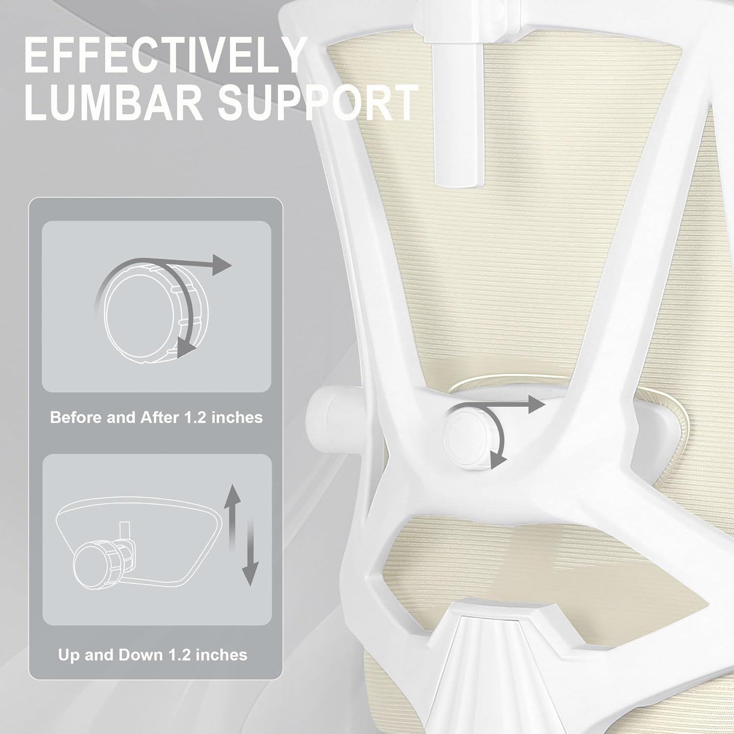 Misolant Ergonomic Office Chair with Footrest, Ergonomic Desk Chair with Adjustable 2D Lumbar Support, High Back Office Chair with Adjustable