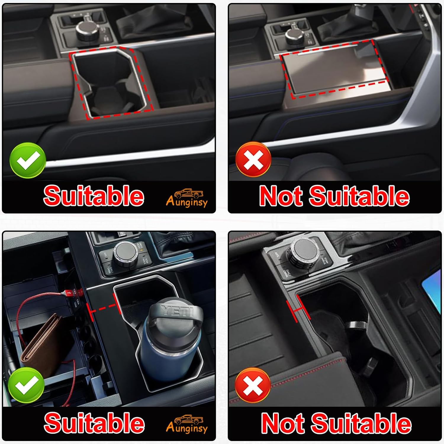 Soporte para portavasos de asiento delantero de automóvil, compatible con Toyota TundraSequoia 2022-2023, soporte para tazas de consola central de