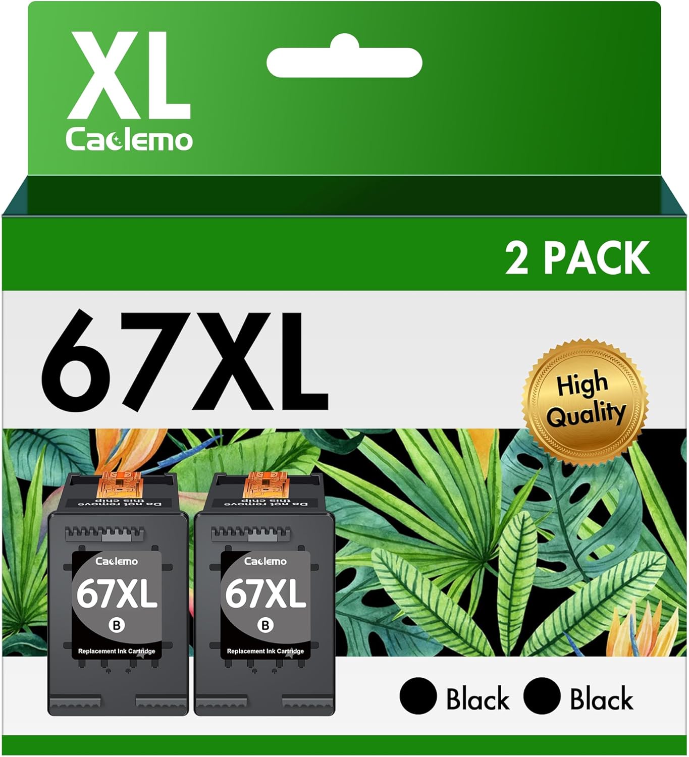 Cartucho de tinta negro 67XL de alto rendimiento, repuesto para cartuchos de tinta HP 67 67xl  Funciona con Envy 6000 6055 6055e 6400e 6455e 6458e