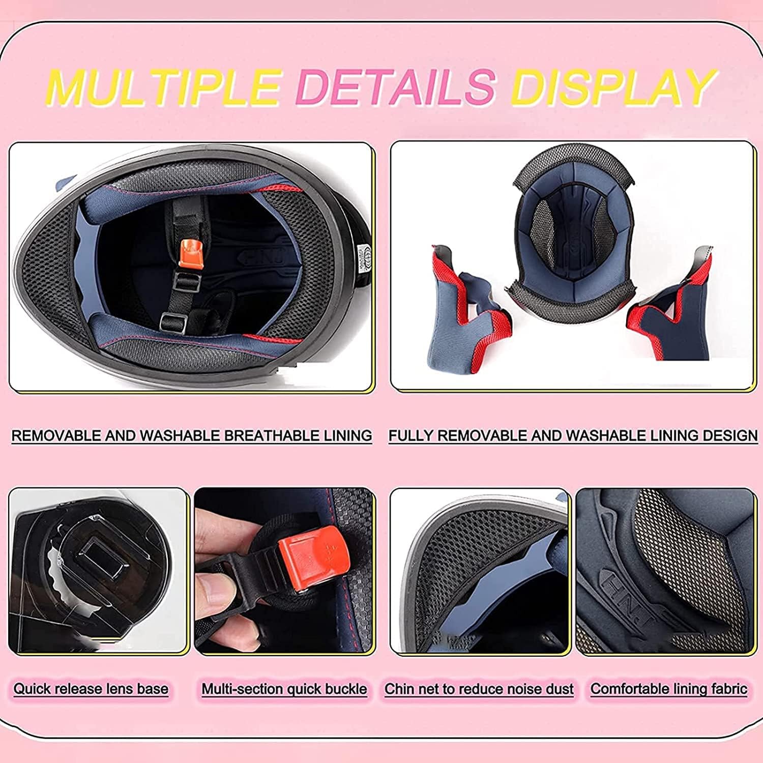 Casco de motocicleta con Bluetooth con diseño de orejas de gato para mujeres, con certificación DOT, casco modular de cara completa, casco de