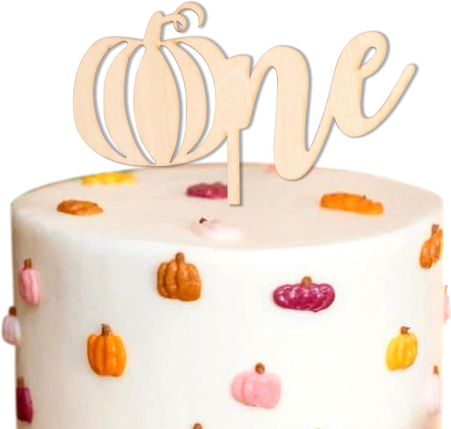 Decoración de madera para tarta de calabaza, decoración de fiesta de cumpleaños de 1primer cumpleaños, accesorios para fotos de pastel (decoración