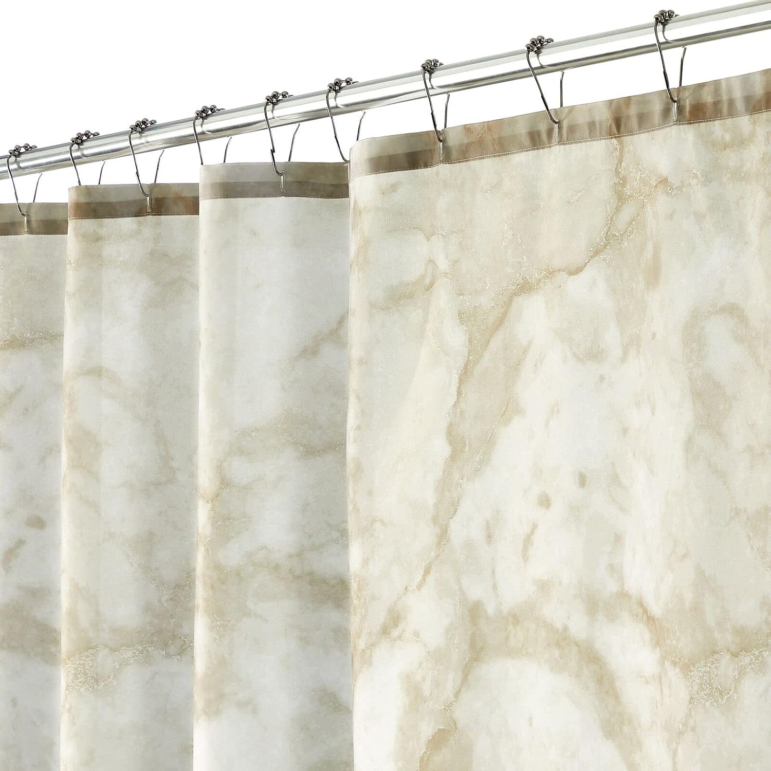 mDesign Cortina de ducha de tela, 72 x 72 pulgadas, lavable a máquina, ojales reforzados de calidad para baño, baño de invitados, puestos, bañeras,
