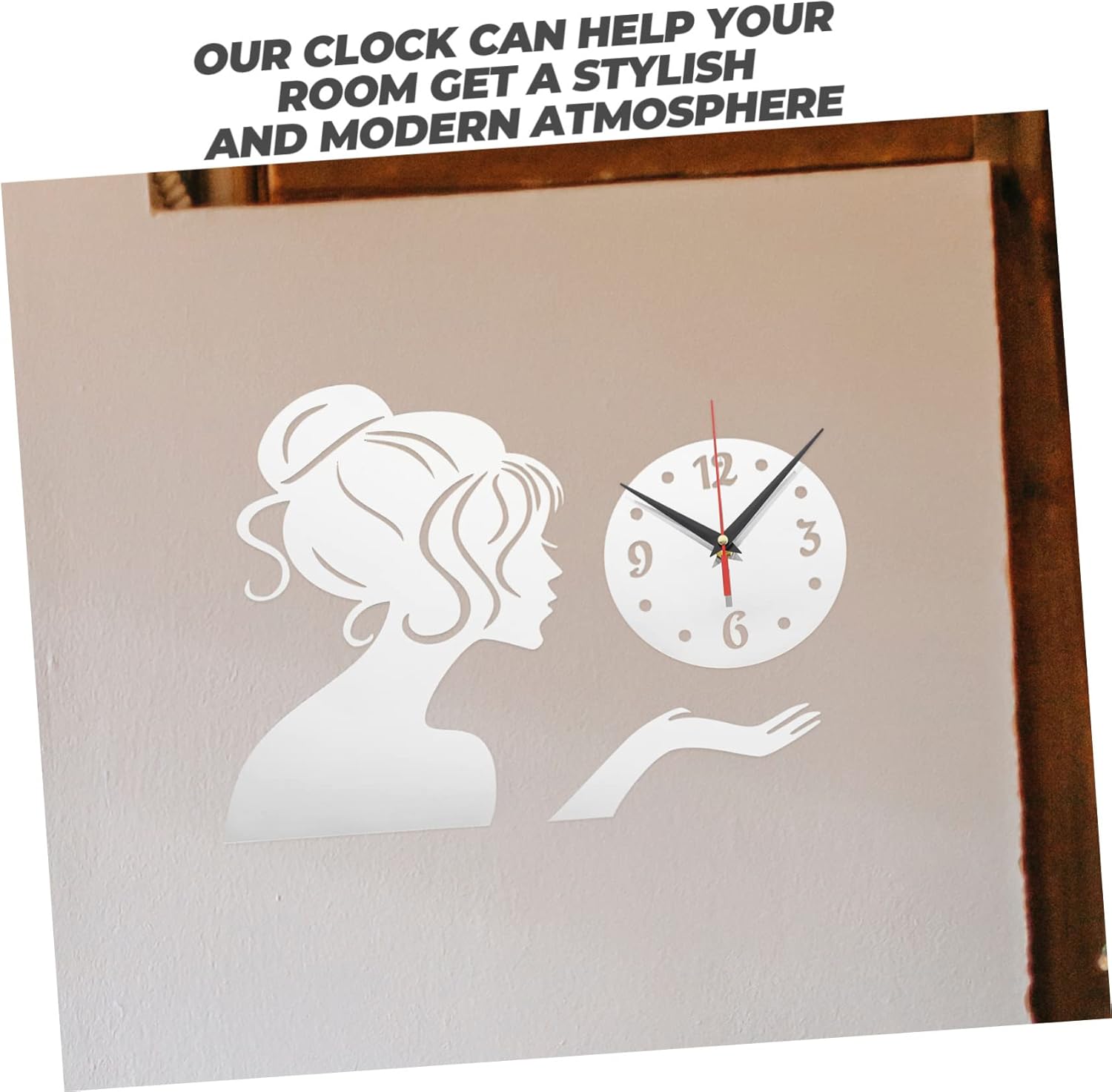 Garneck 5pcs Girls Mirror Wall Clock Home Decor Office Wall Clock Office decore Clock for Office reloj de pared Home Wall Decor DIY Acrylic Clock