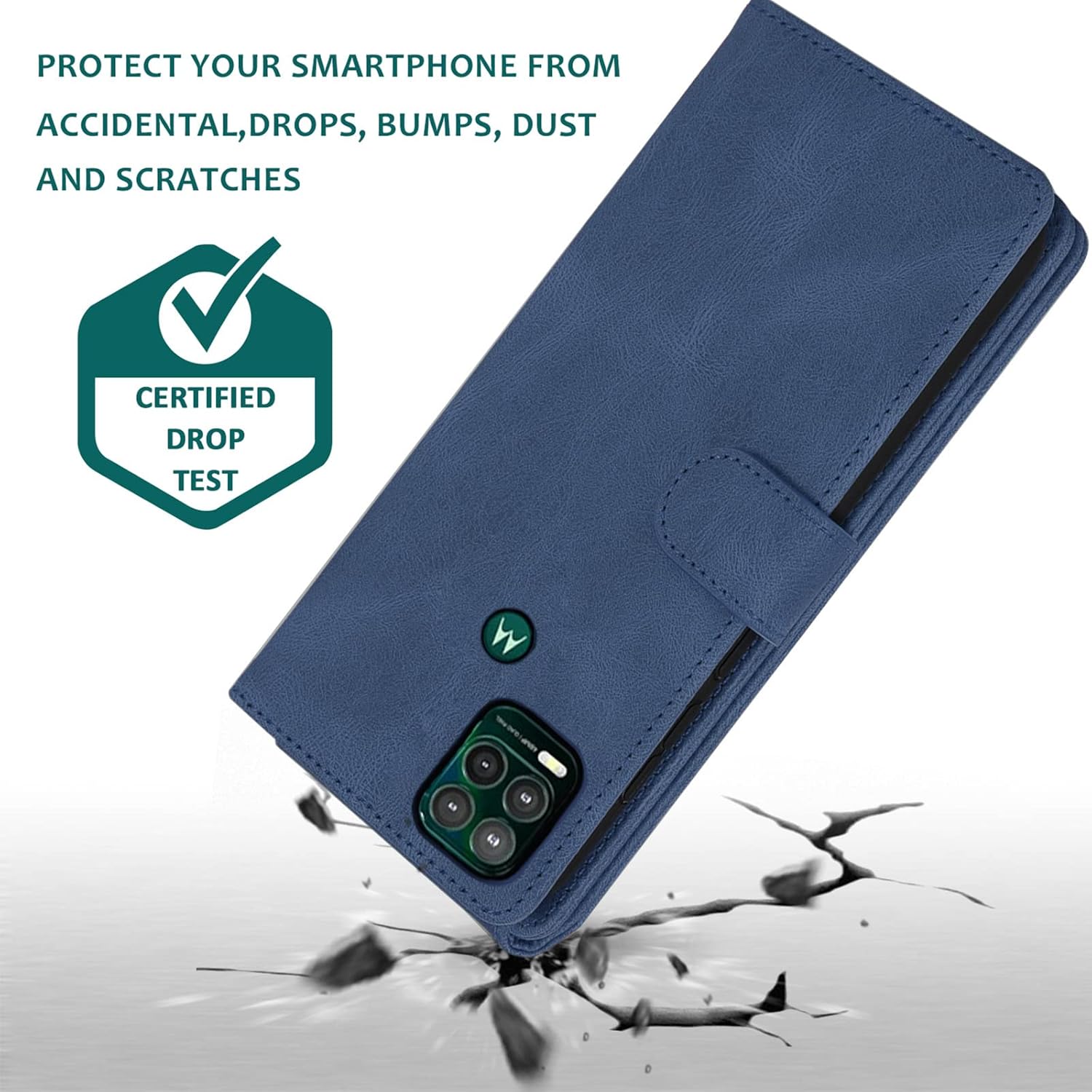 Funda compatible con Moto G Stylus 5G 2021, protector de pantalla de vidrio templado, cierre de cremallera, funda de piel retro, soporte para