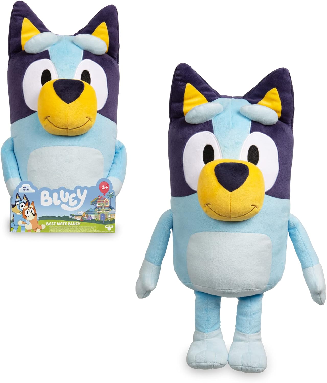 Bluey Jumbo Plush 40 cm, Blue Dog Plush, as in The Children’s Series, Soft and Soft, to Hug and accompany Your Children, Famous (BLY05000)
