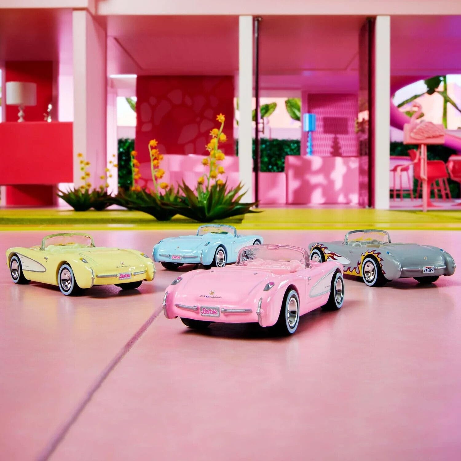 Hot Wheels Barbie The Movie Corvette – Paquete de 4