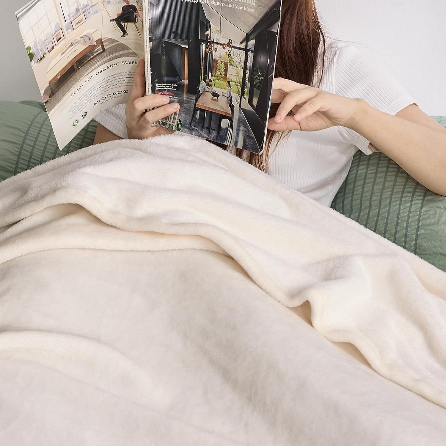 Hozy – Cobija de forro polar para cama de 330GSM, suave, tela cepillada, muy cálida, para el sofá