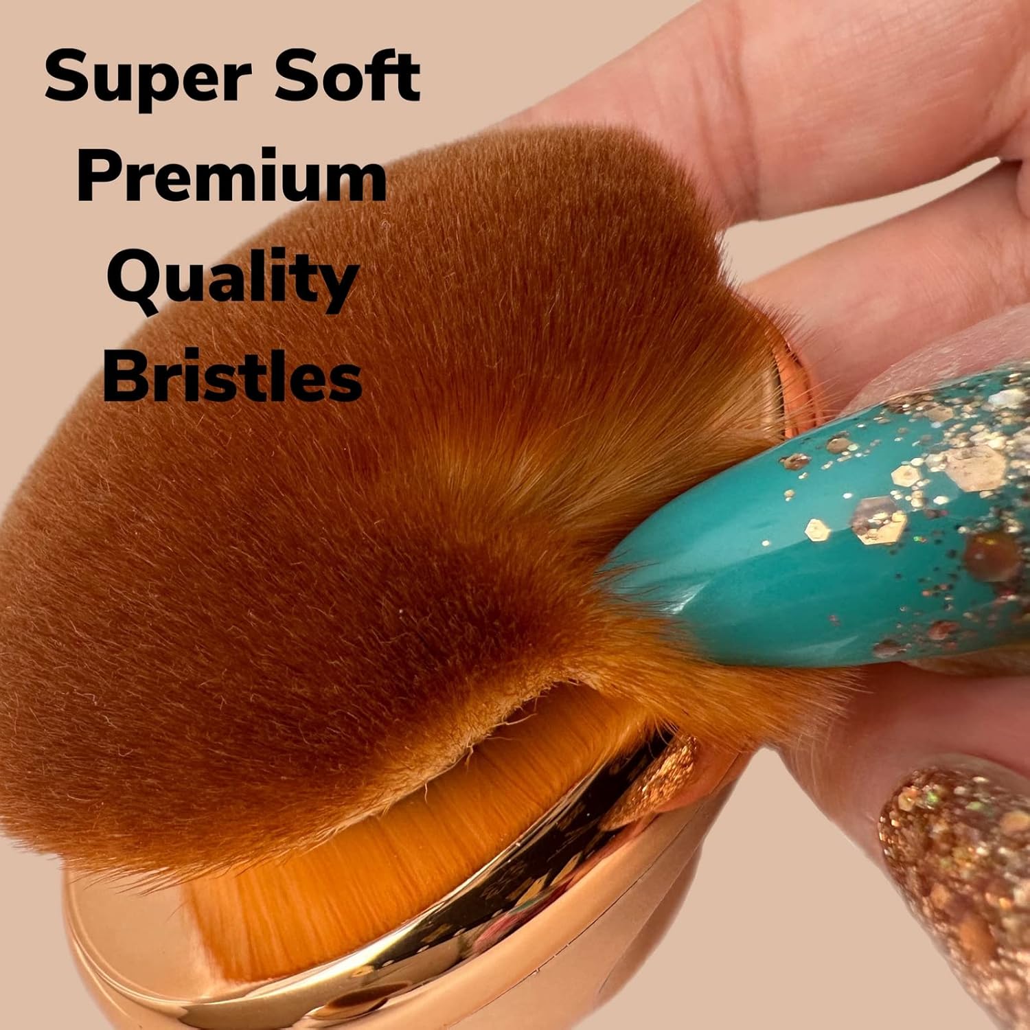 Brocha de base para maquillaje de palma, suave Kabuki en forma de cúpula facial y cuerpo SPF Blush Bronzer Highlighter mezcla autobronceador líquido