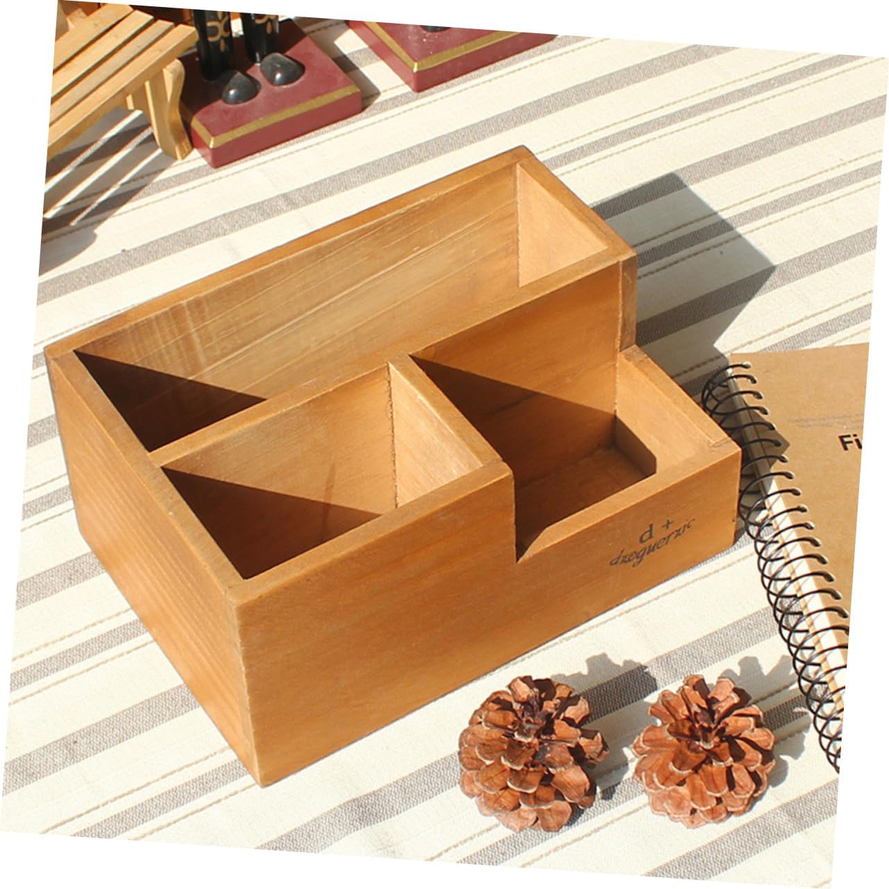 Yardwe 2 Pcs 3 Wood Desk Wooden Trinket Case Wooden Flower Pot Home Plant Container Garden Succulent Planter Jewelry Dresser Case Decorative Plants