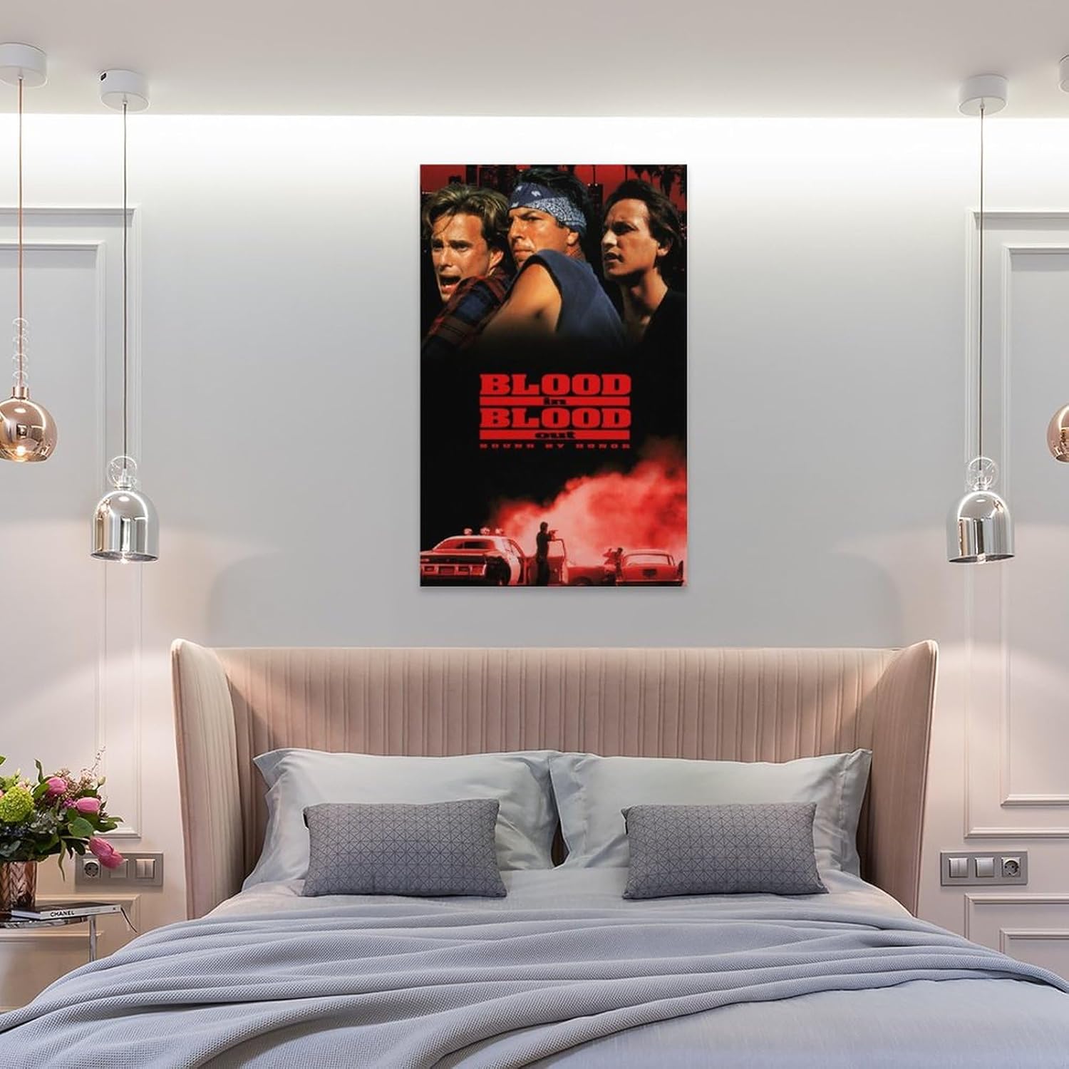Póster de película con texto en inglés “Blood in Blood Out” para dormitorio, decoración de pared, pinturas artísticas en lienzo, decoración de