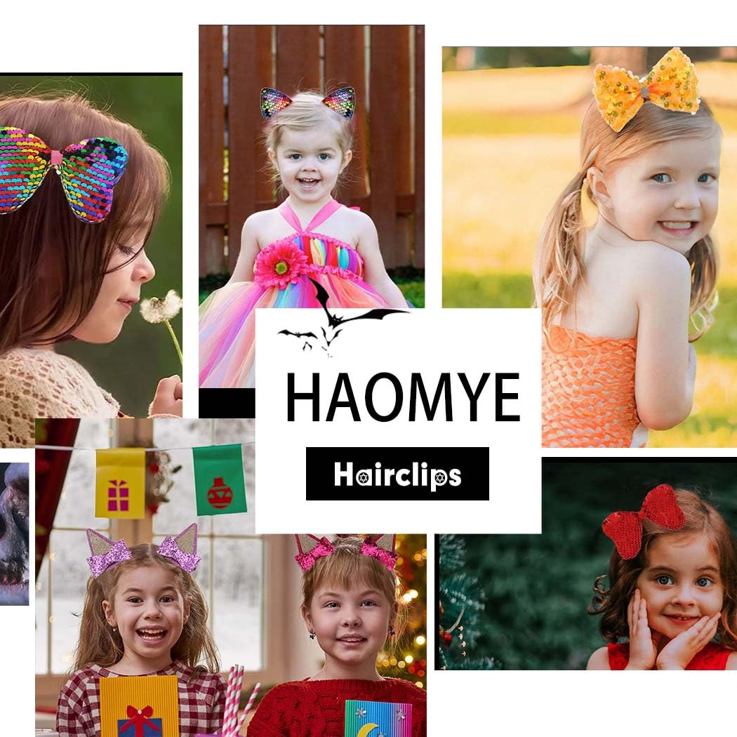 Haomye Pinzas para el pelo de orejas de gato, horquillas para el pelo de bebé, pasadores de lentejuelas para niños, accesorios para el cabello para