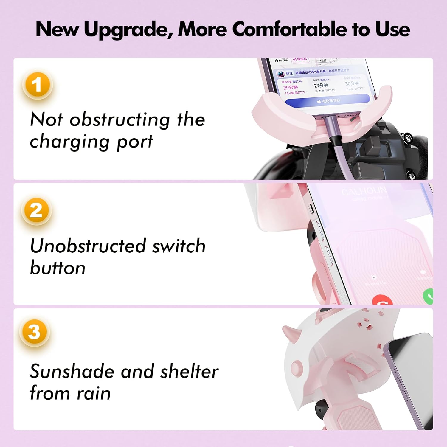 Bike Phone Holder, 360 Rotatable Motorcycle Phone Mount Handlebar Cell Phone Clamp, Scooter Phone Clip for iPhone 14 PlusPro Max, 13 Pro Max, S10,