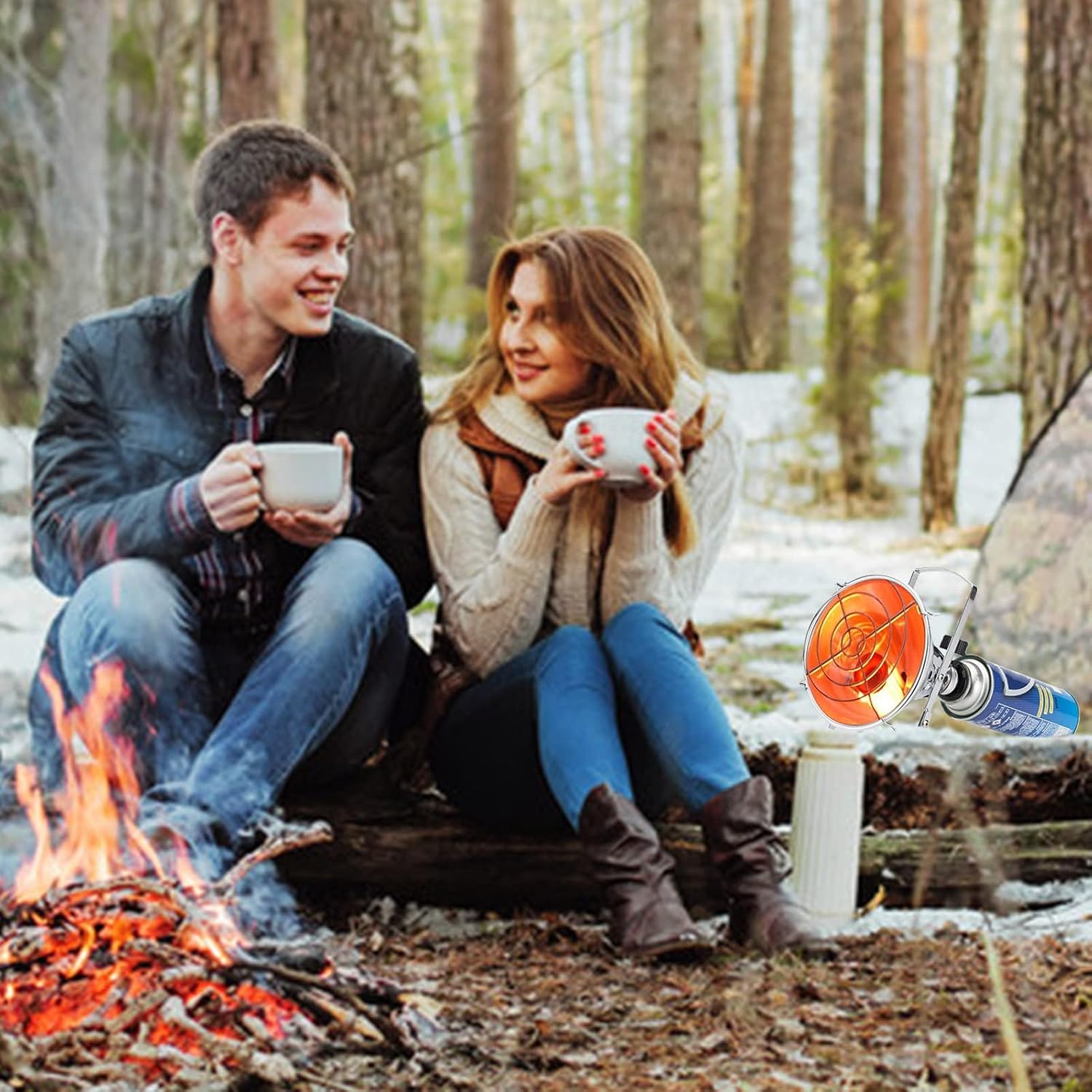 UVIKTE Calentador de tienda de campaña para camping, calentador de butano portátil al aire libre, calentador de gas propano pequeño con válvula de