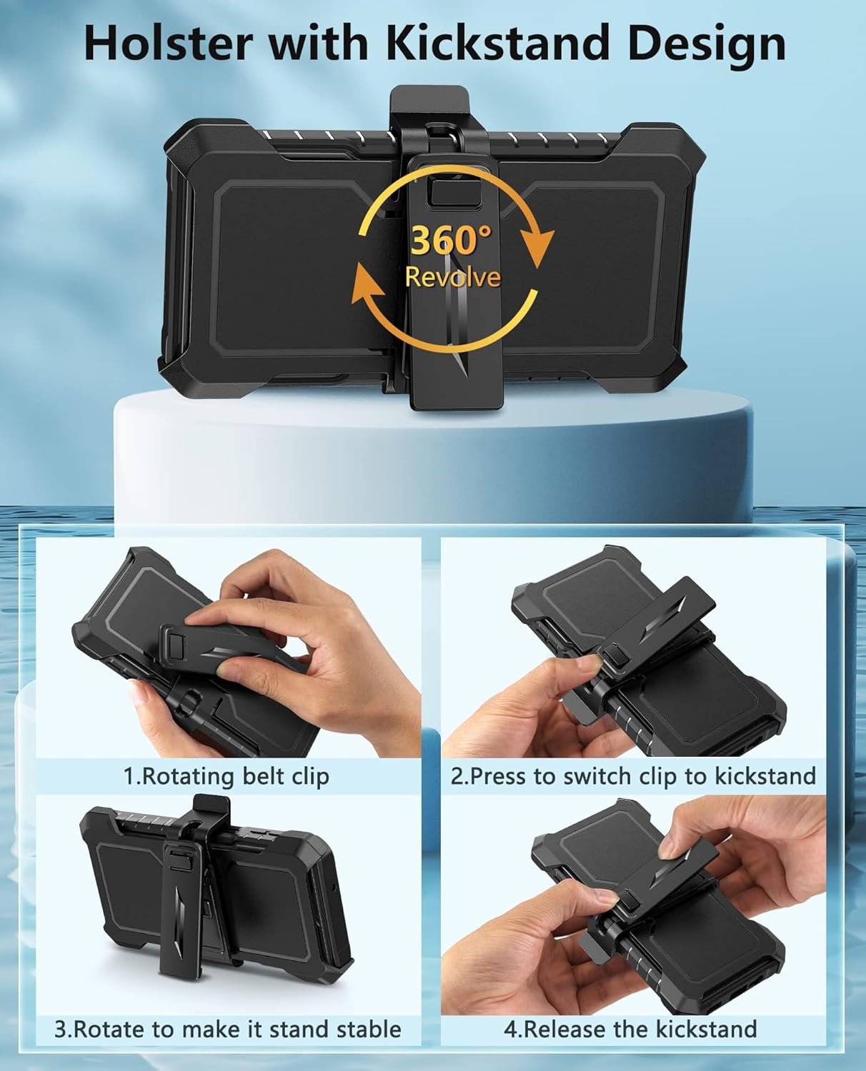 FNTCASE Case for Samsung Galaxy A14-5G Military Grade Drop Proof Protection Rugged Protective A14 Cell Phone Cover with Belt Clip Holster Kickstand