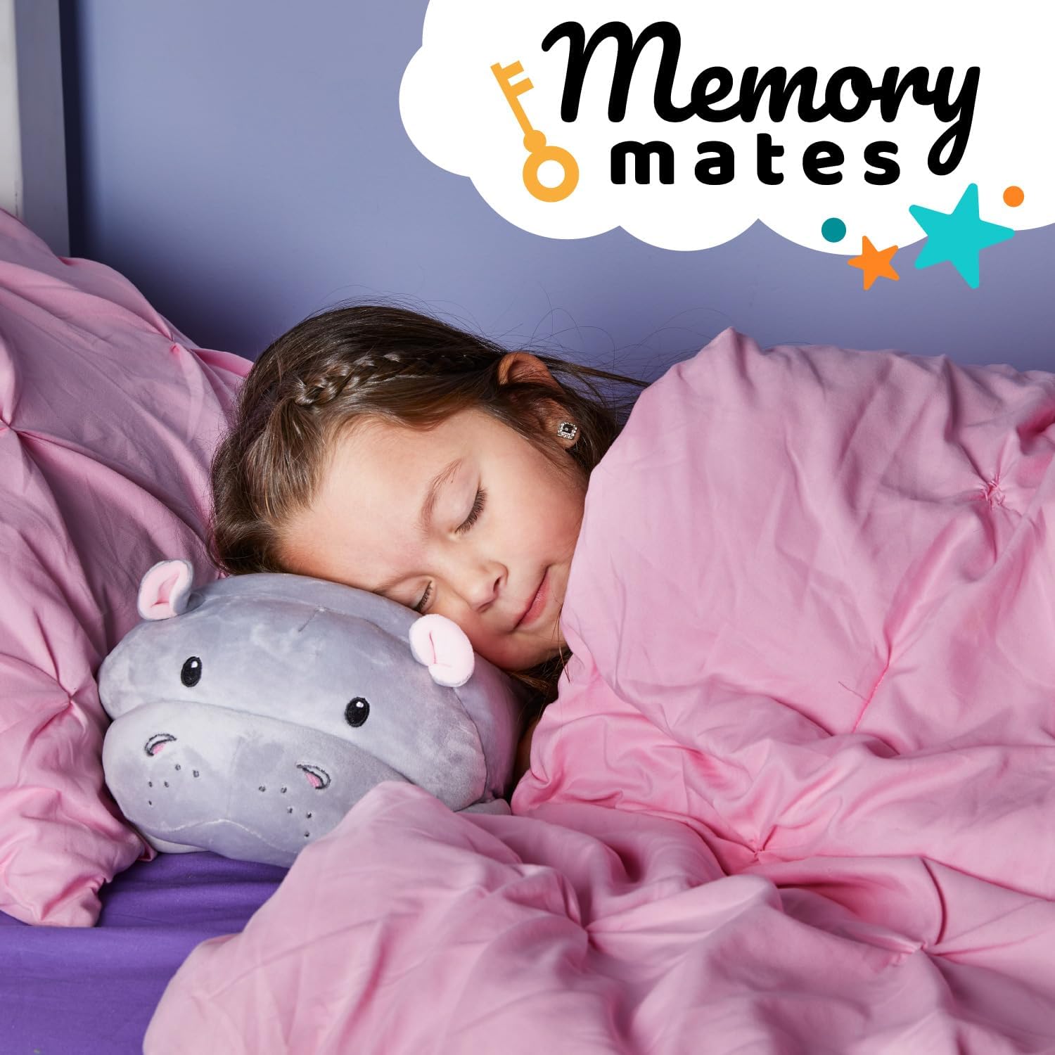 Gloria The Hippo – Almohada de felpa de espuma viscoelástica, 15 pulgadas