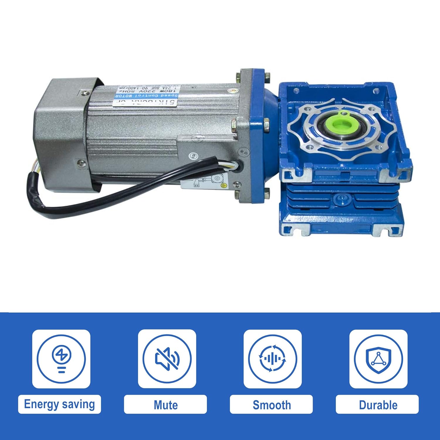 Bemonoc Motor eléctrico de engranaje helicoidal de CA 110V de alto par 180W RV040 Caja de cambios de baja velocidad 12 RPM con kits de controlador