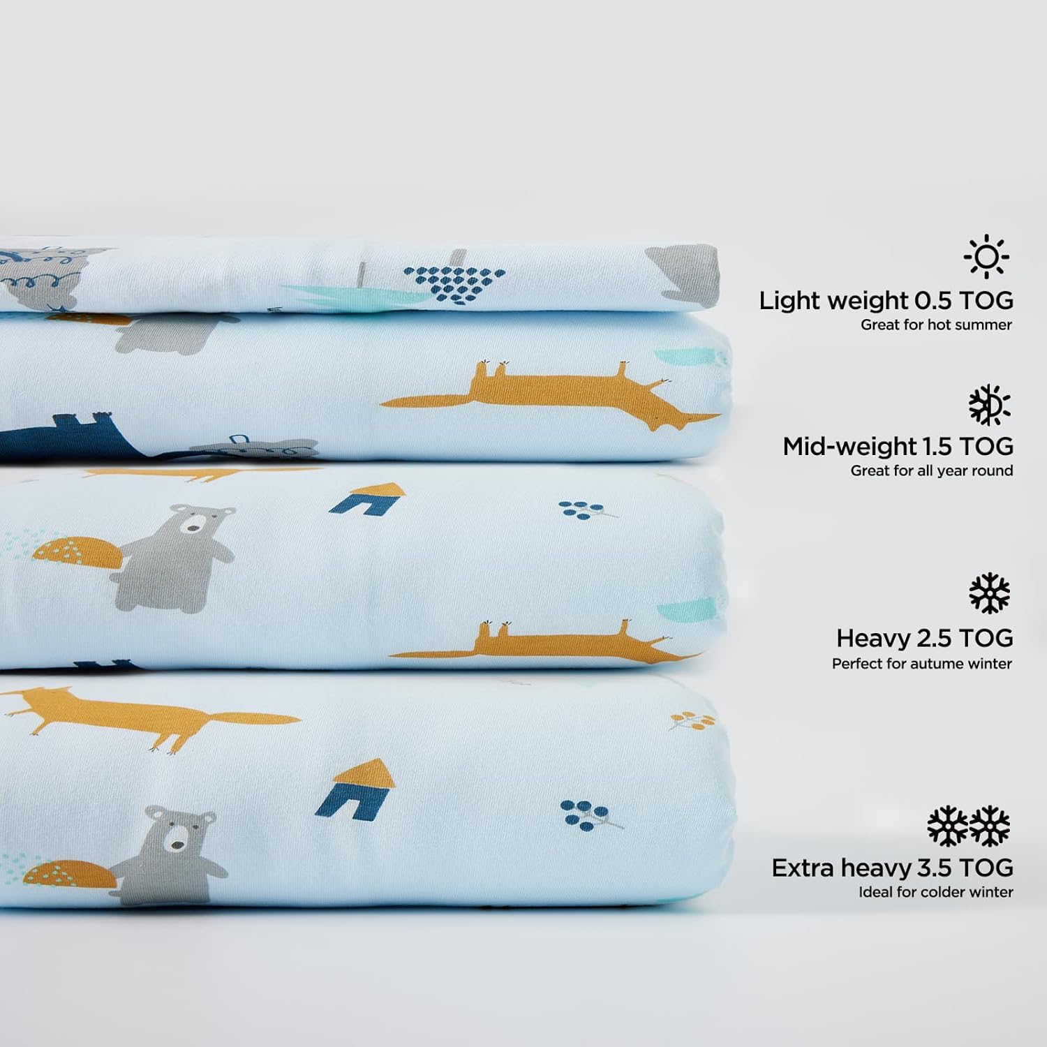 Duomiaomiao Saco de dormir para bebé, saco de dormir de algodón de invierno para niños pequeños con pies 2t-3t, 2.5 TOG acolchado manta para bebés