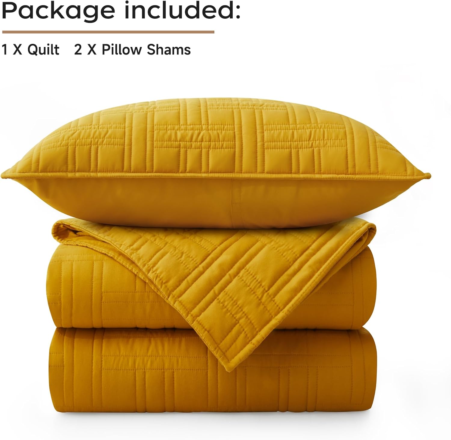 Juego de edredón tamaño Queen mostaza, juego de ropa de cama ligero de verano, juego de ropa de cama fino amarillo de microfibra suave para todas