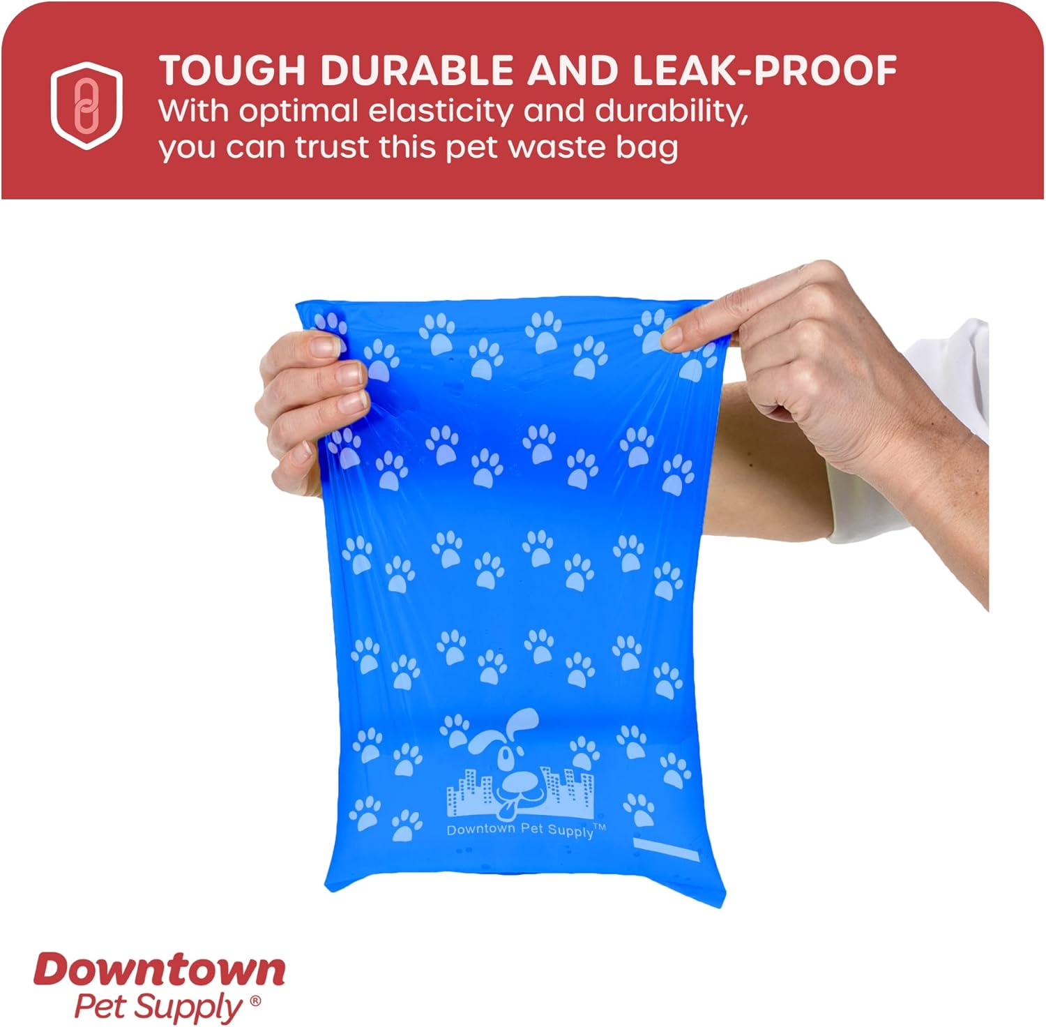 Downtown Pet Supply – Bolsas grandes para excrementos de perro con 2 clips para correa de perro y dispensadores de bolsas de excremento – Bolsas de