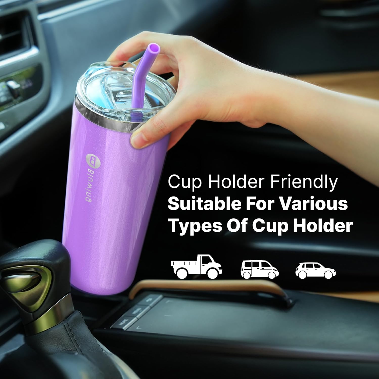 Vaso de café aislado con pajilla, 24 oz, a prueba de derrames, taza de café de viaje con tapa, vaso de café de acero inoxidable aislado al vacío