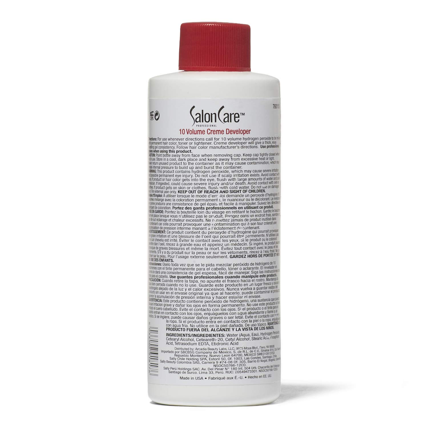 Salon Care Desarrollador de crema de 10 volúmenes, elevación suave, consistencia de crema fácil de manejar, 4 onzas