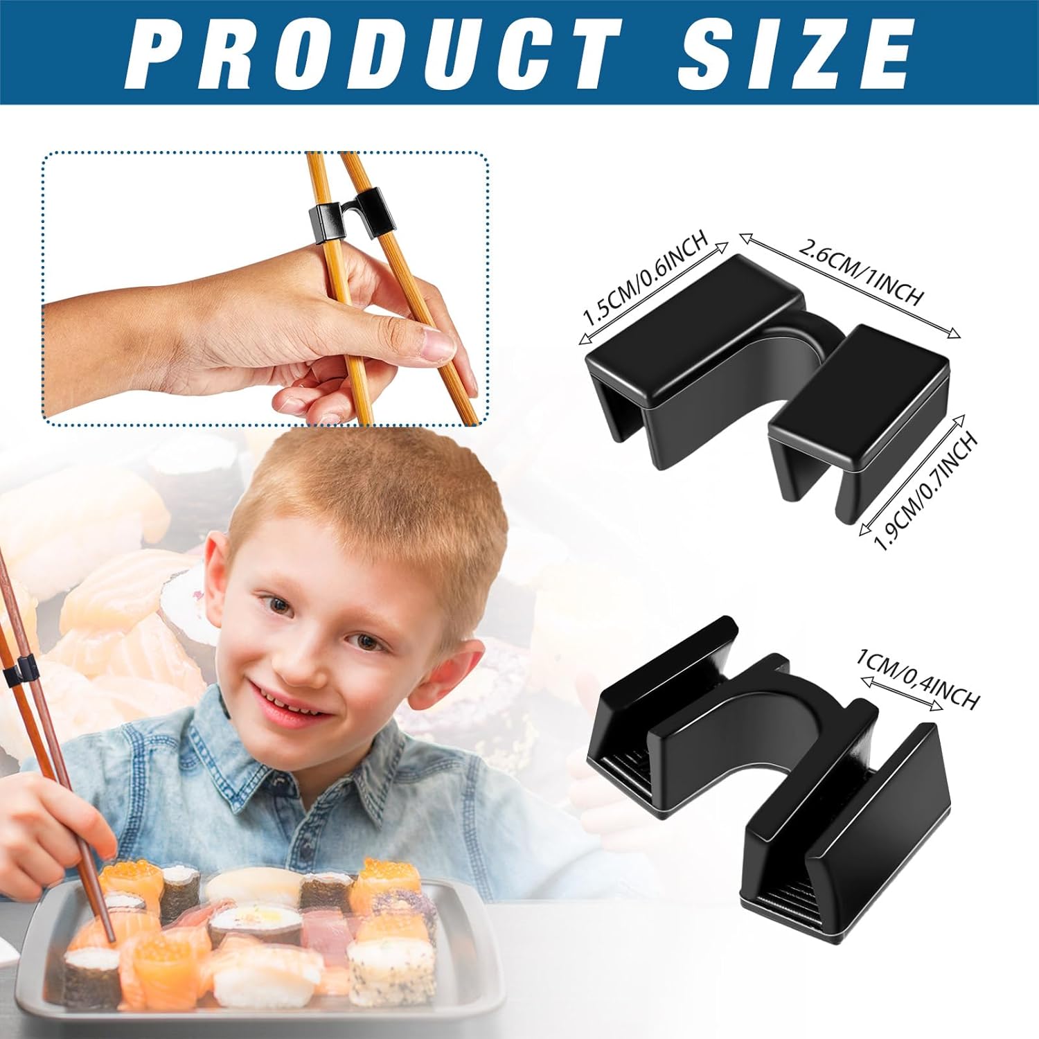 1000 unidades de palillos reutilizables de plástico para entrenamiento, bisagras, conector de palillos negros para adultos, niños, principiantes,