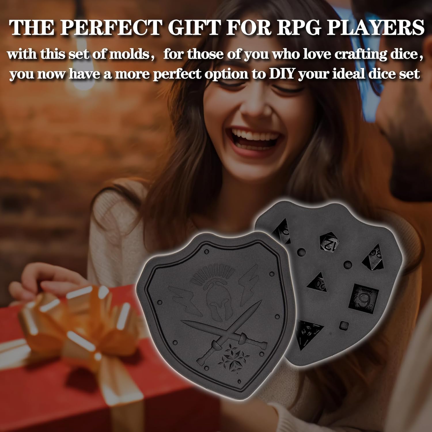 Migugaga DND – Molde de dados para fundición de resina, moldes de dados de silicona D&D de borde afilado con kit de 36 piezas de fabricación de