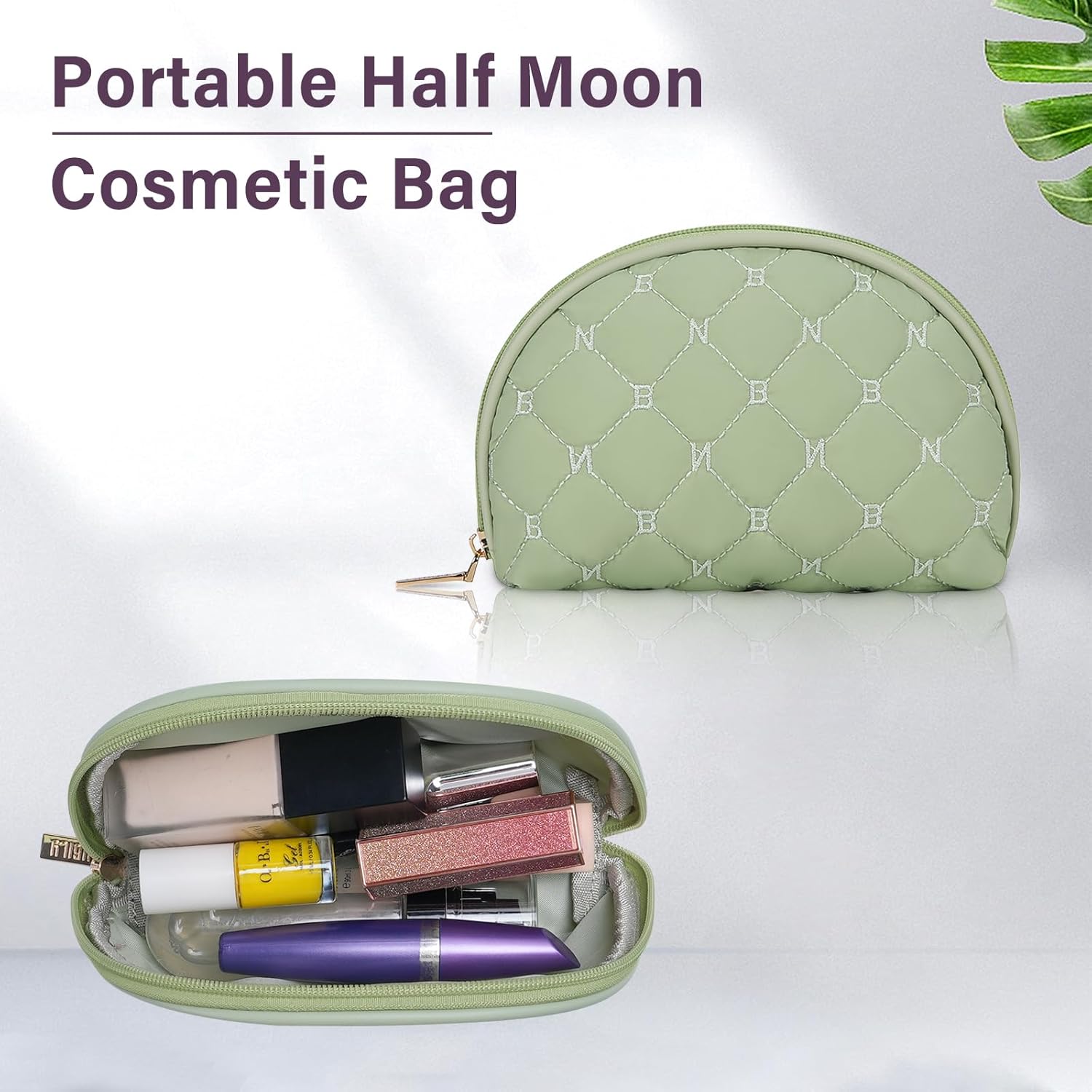 NUBILY Bolsa de maquillaje, 2 unidades, organizador de maquillaje impermeable, Verde, Moda, chic