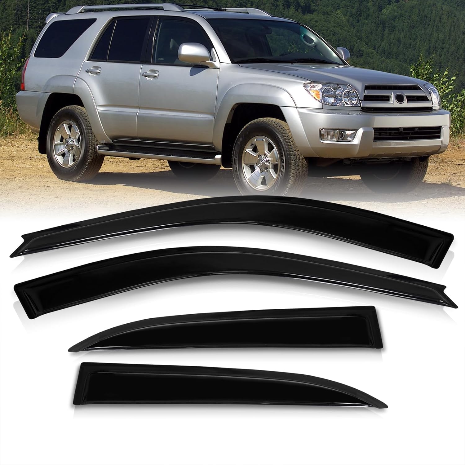 AJP Distributors JDM – 4 unidades de visera de ventana lateral para puerta lateral, protector de lluvia, protector de viento, compatible con