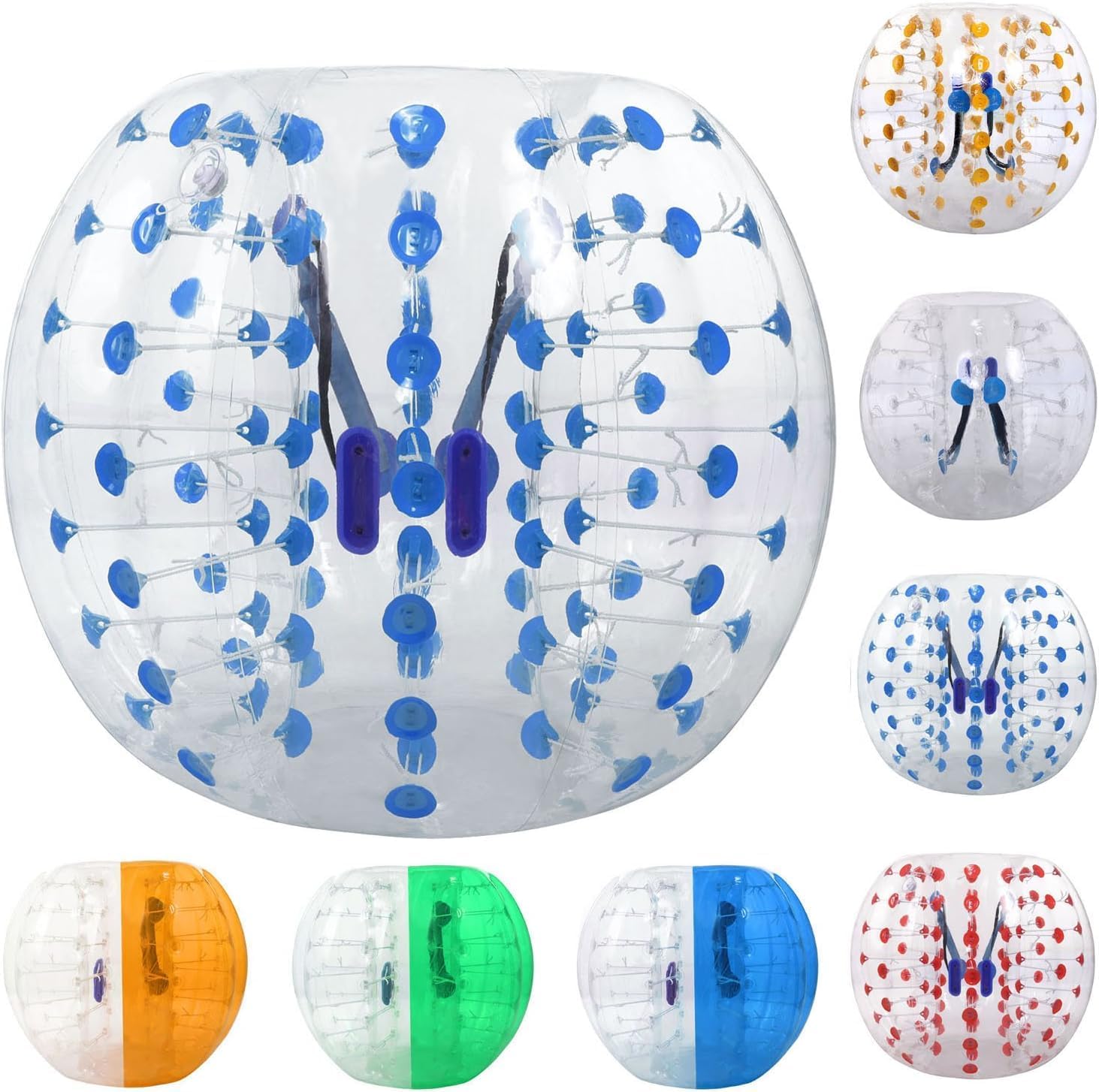 OPPSDECOR Bola inflable de parachoques de 4.9 ft de diámetro, bola de fútbol inflable de burbujas de burbujas para niños, adolescentes y adultos