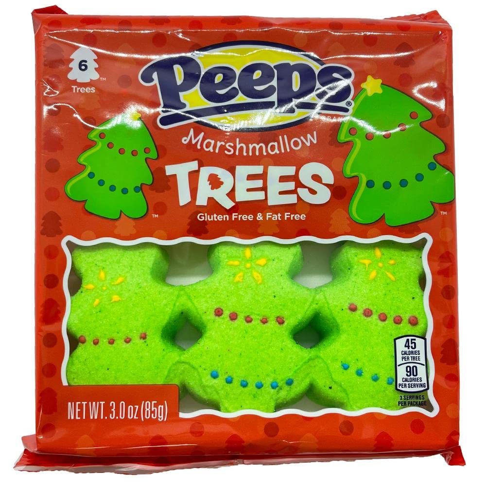 Paquete combinado de Navidad Peeps  Paquete de 4  Bandejas de 6 unidades  Árboles de Navidad Peeps, medias de peeps, hombres de jengibre Peeps,