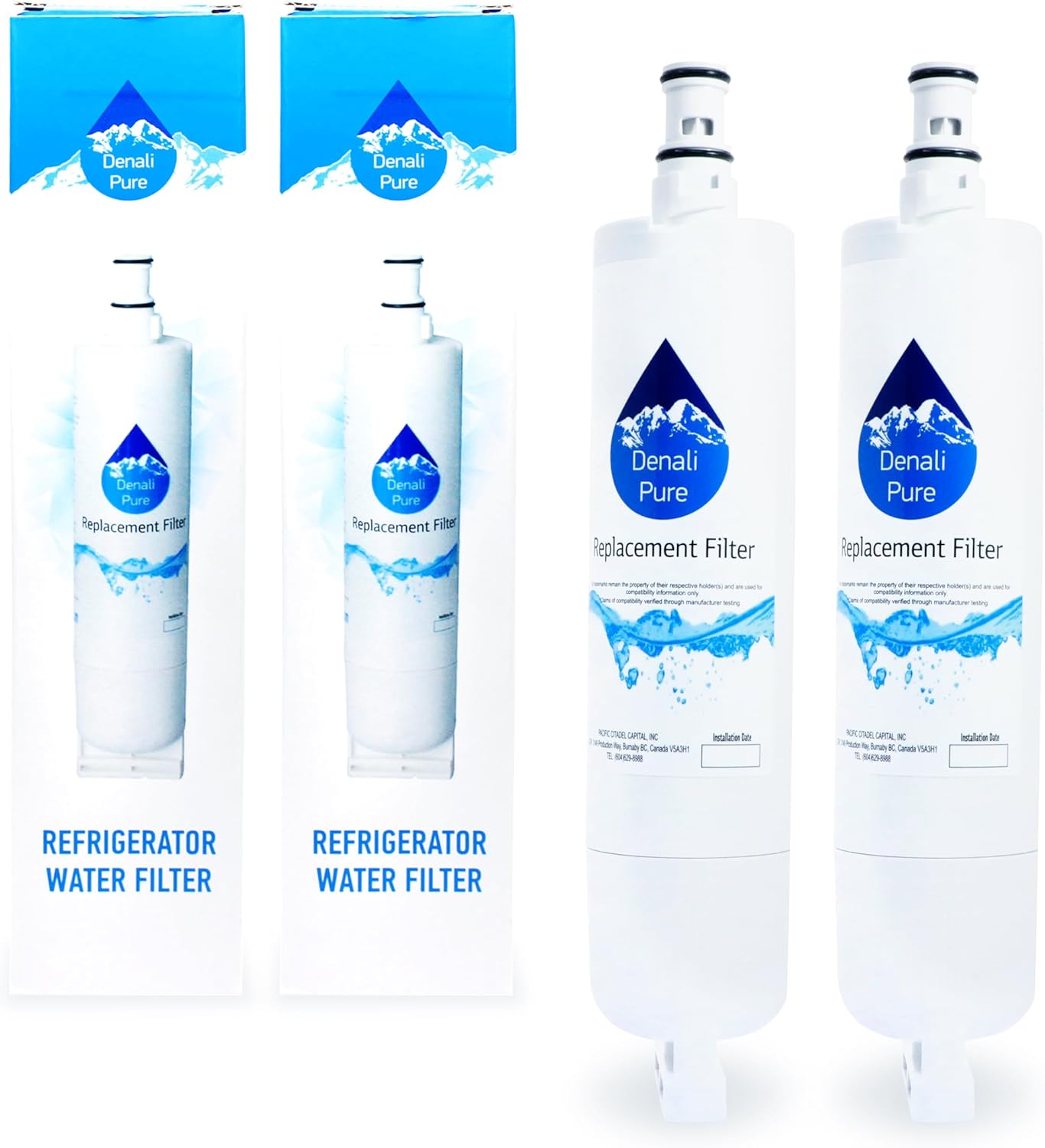 2-PackWhirlpool ed25qfxhn02Frigorífico Filtro de agua de repuesto Cartucho de filtro de agua para nevera Whirlpool 4396508, 4396510COMPATIBLES
